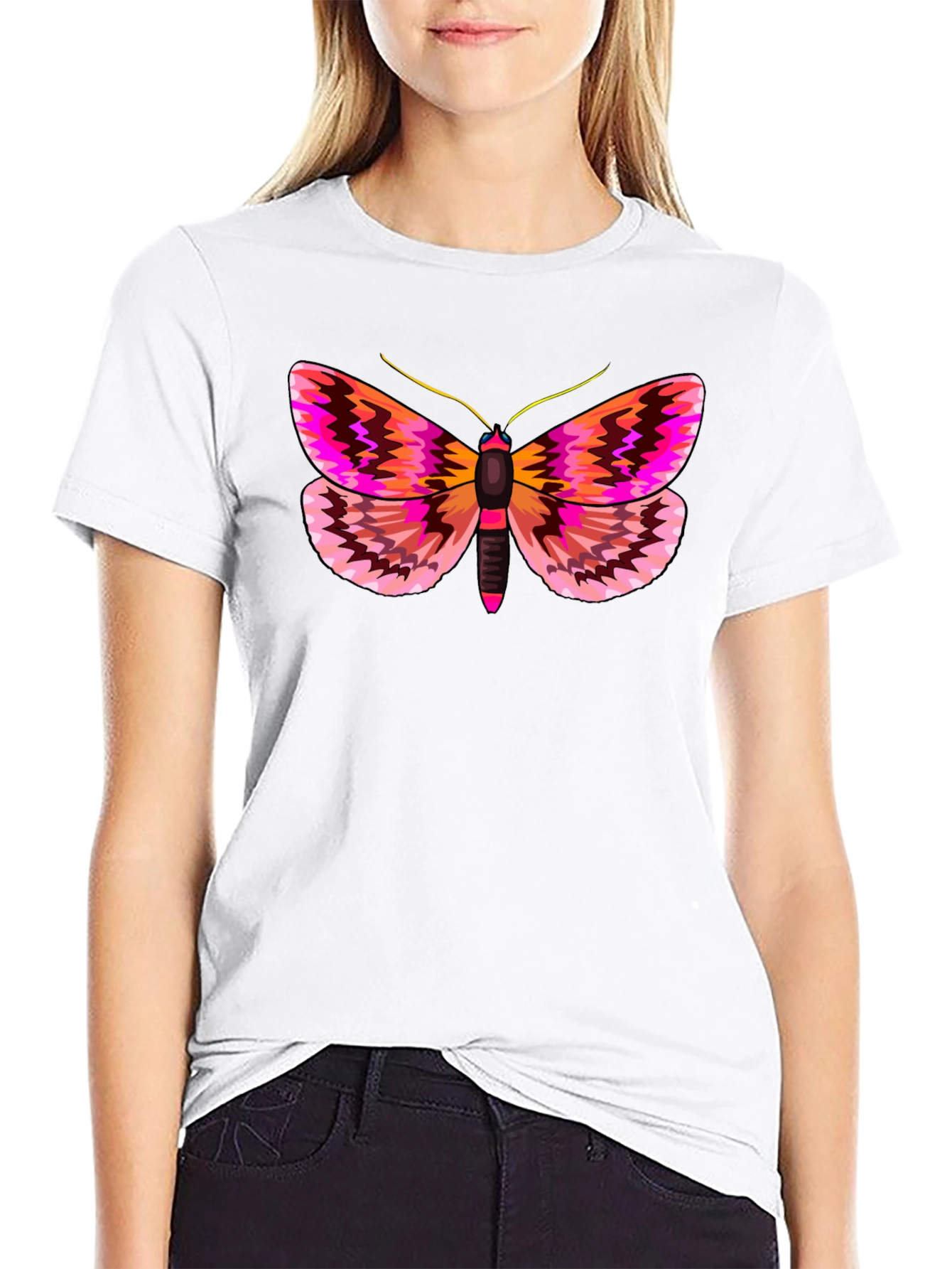 Black Moth Graphic T-Shirt - Unique Butterfly Tee view 9