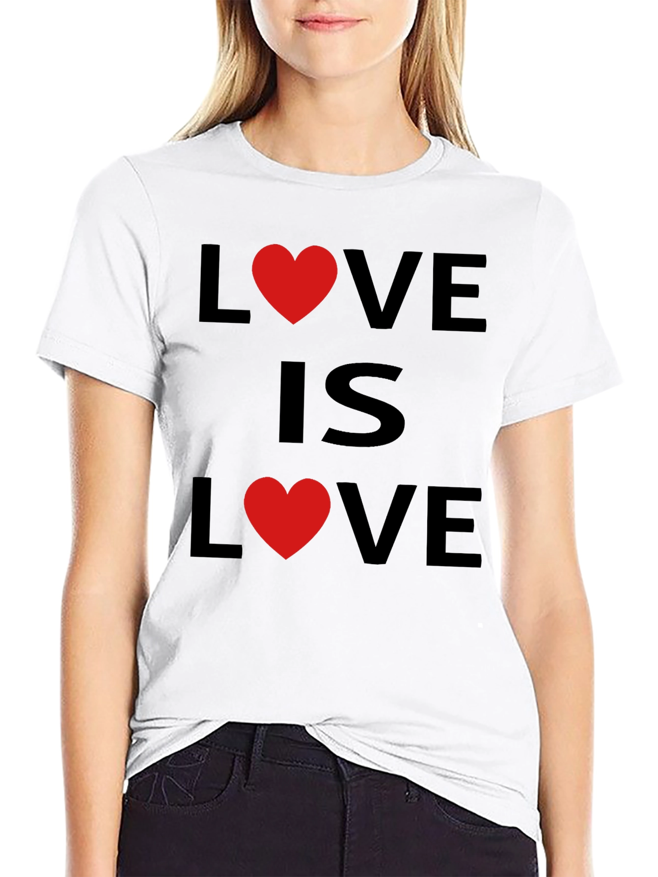 Black Love Is Love T-Shirt - Black view 9