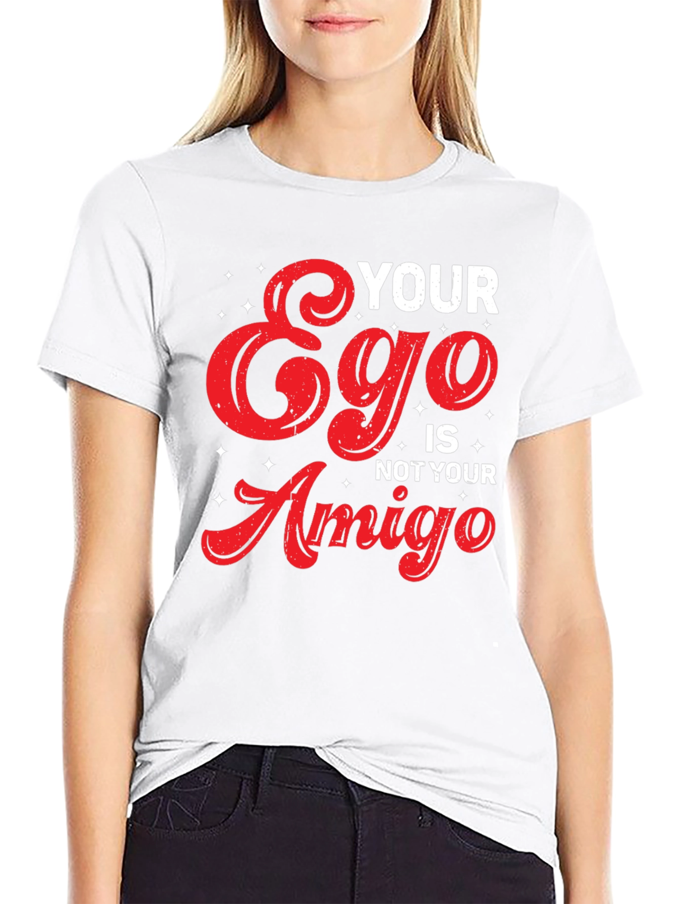 Black Your Ego Is Not Your Amigo Graphic Tee view 9