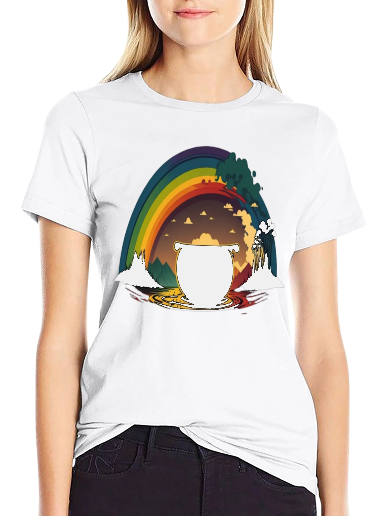 Black Rainbow's End Graphic T-Shirt view 9