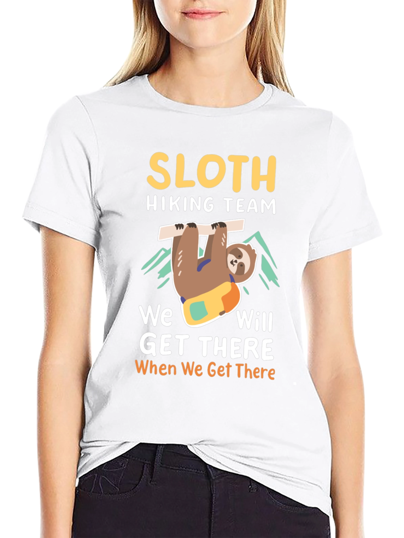 Black Sloth Hiking Team T-Shirt - Funny Adventure Tee view 9