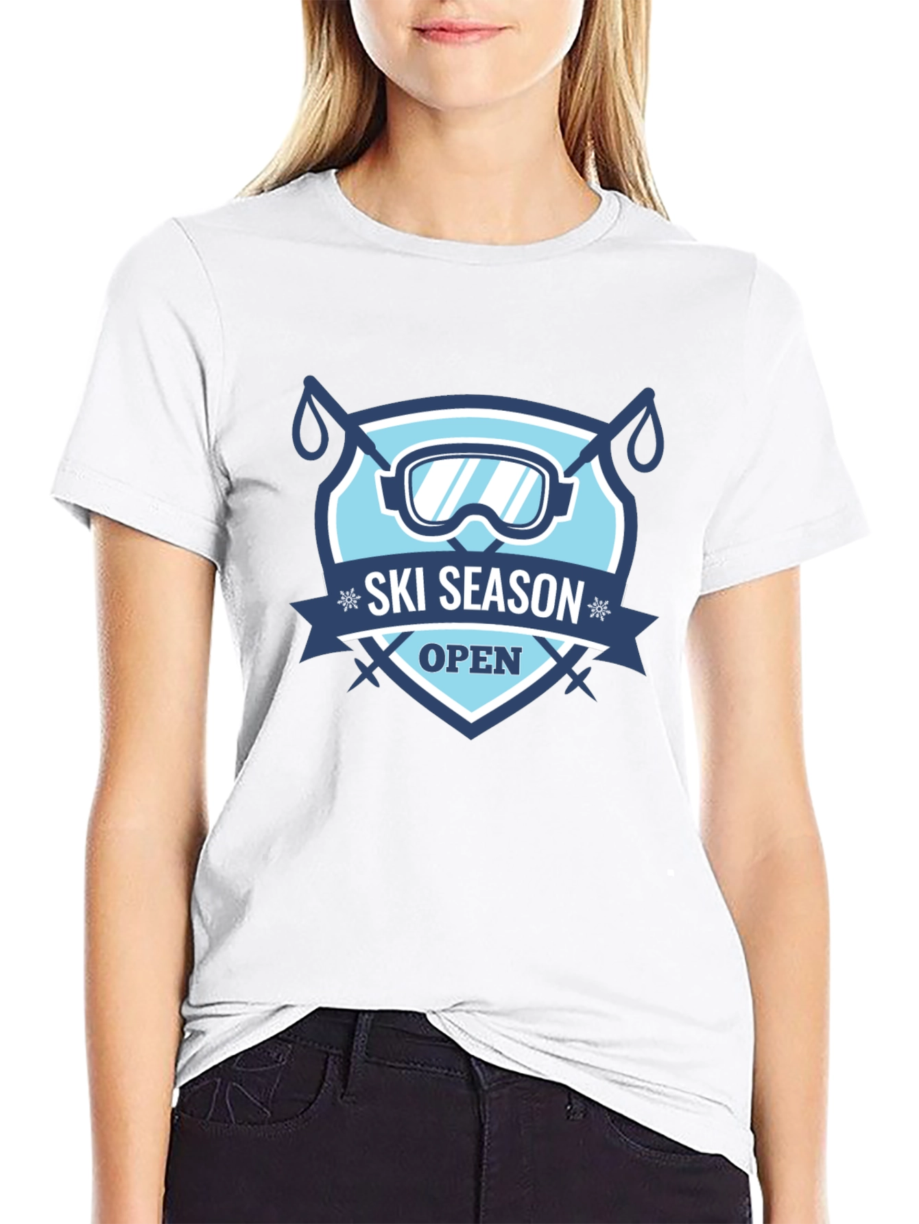 Black Ski Season Open Black T-Shirt view 9