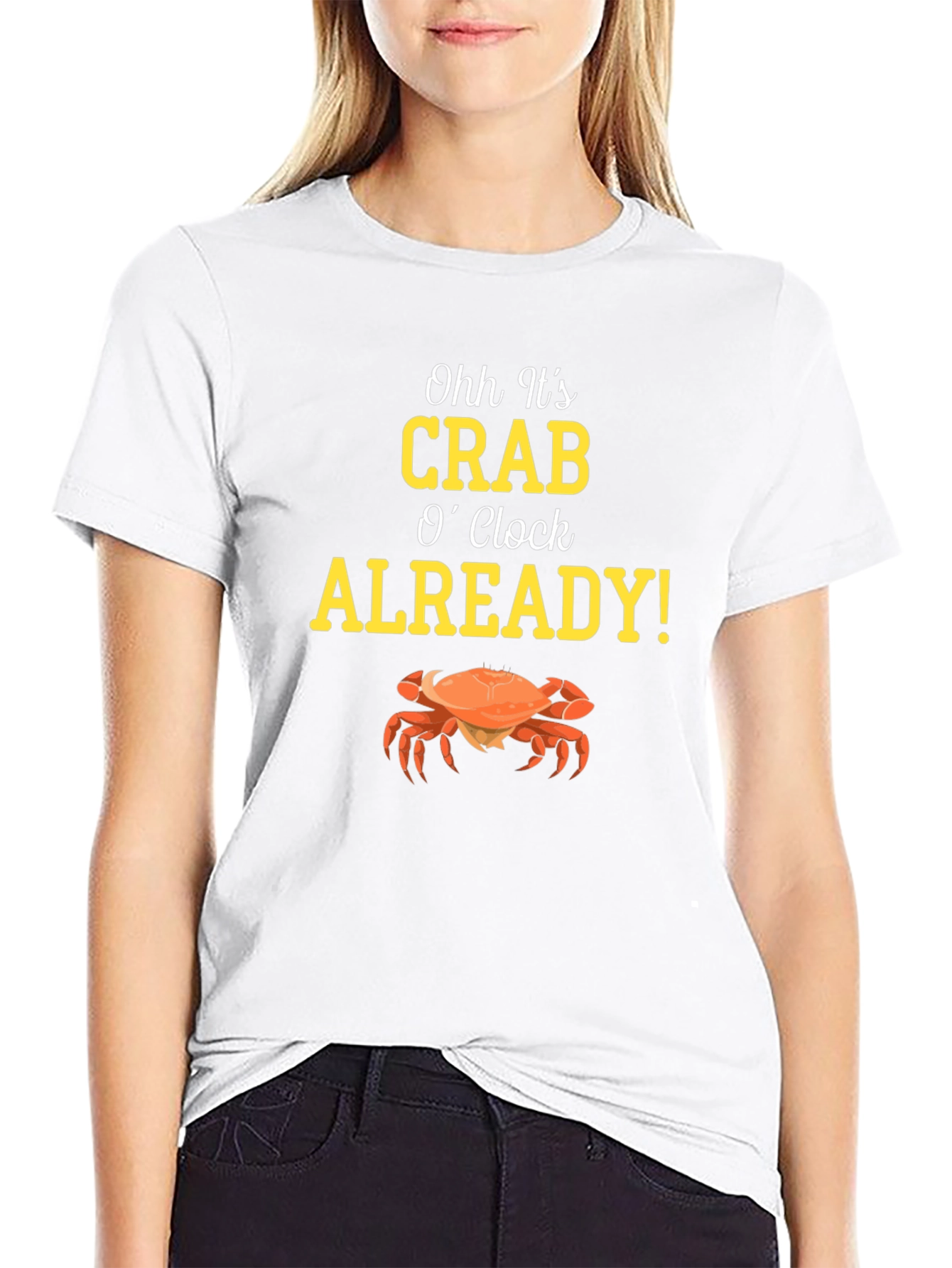 Black Crab O'Clock T-Shirt - Funny Seafood Tee view 9