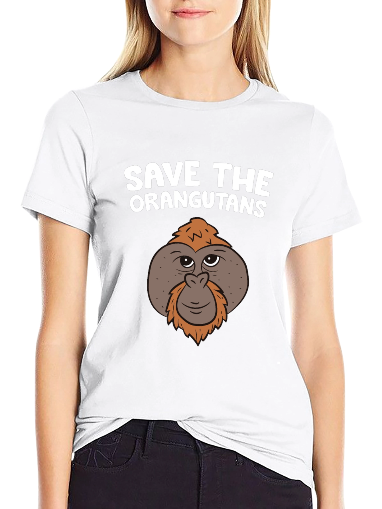 Black Save the Orangutans Graphic T-Shirt view 9