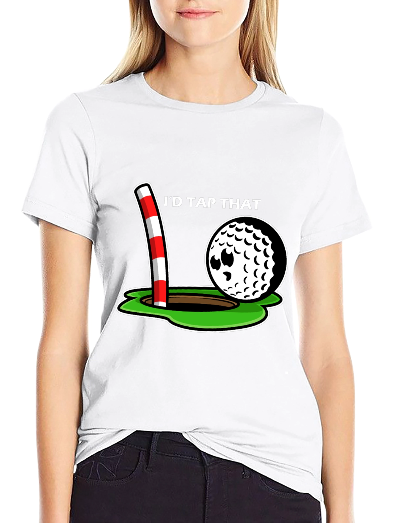 Black I'd Tap That Golf T-Shirt view 9