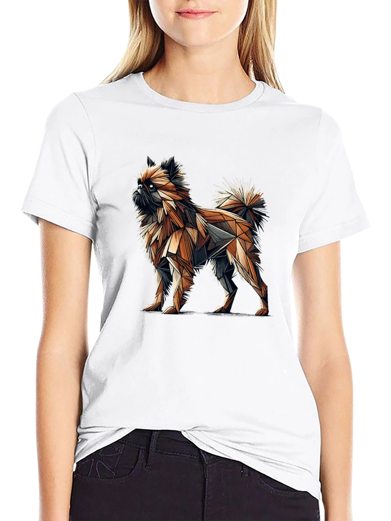 Geometric Dog Graphic Tee - 9