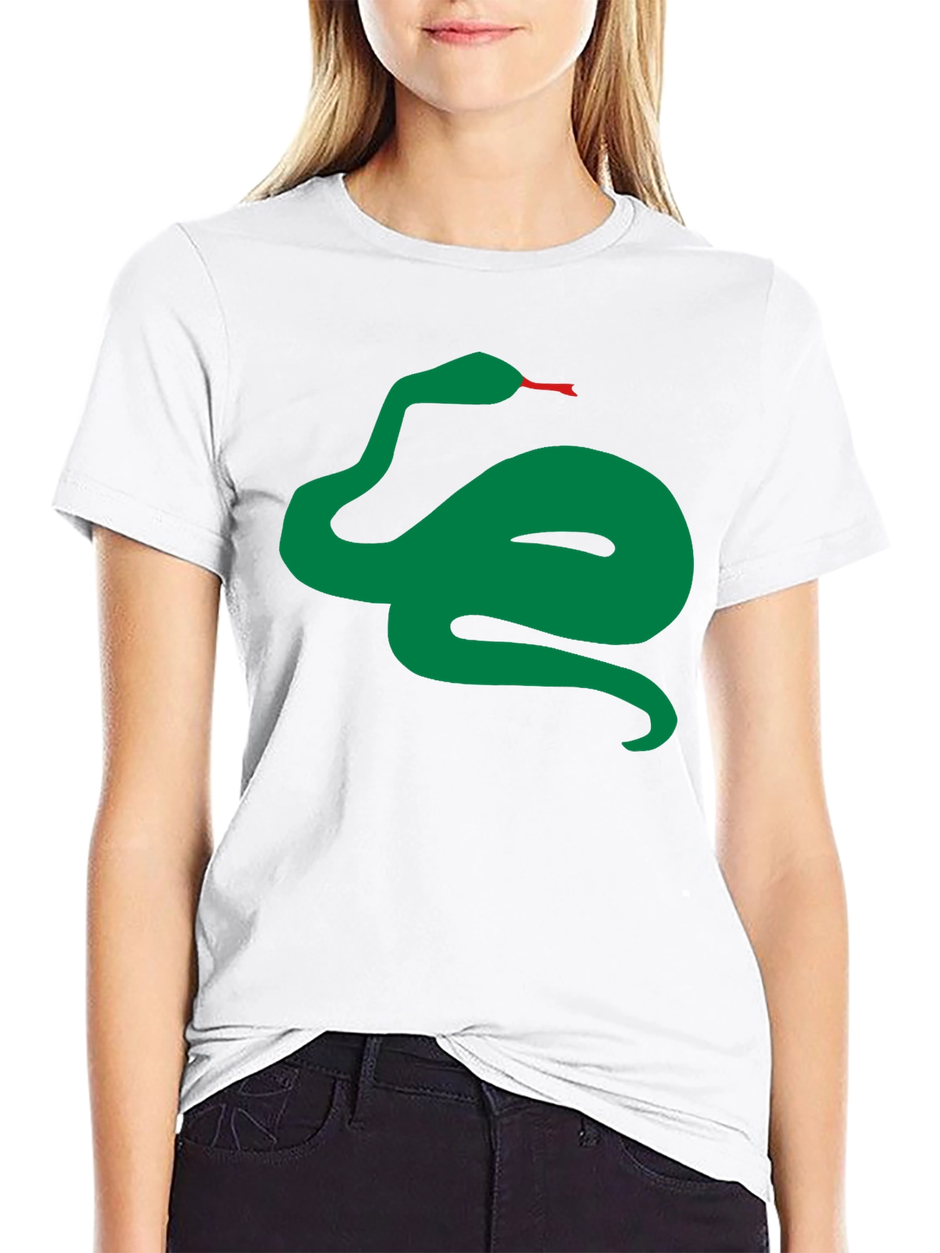 Black Green Snake Graphic Black T-Shirt view 9