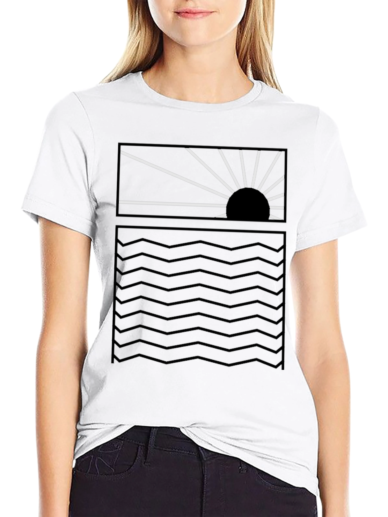 Sunset Waves Graphic Tee - Modern Style - 9