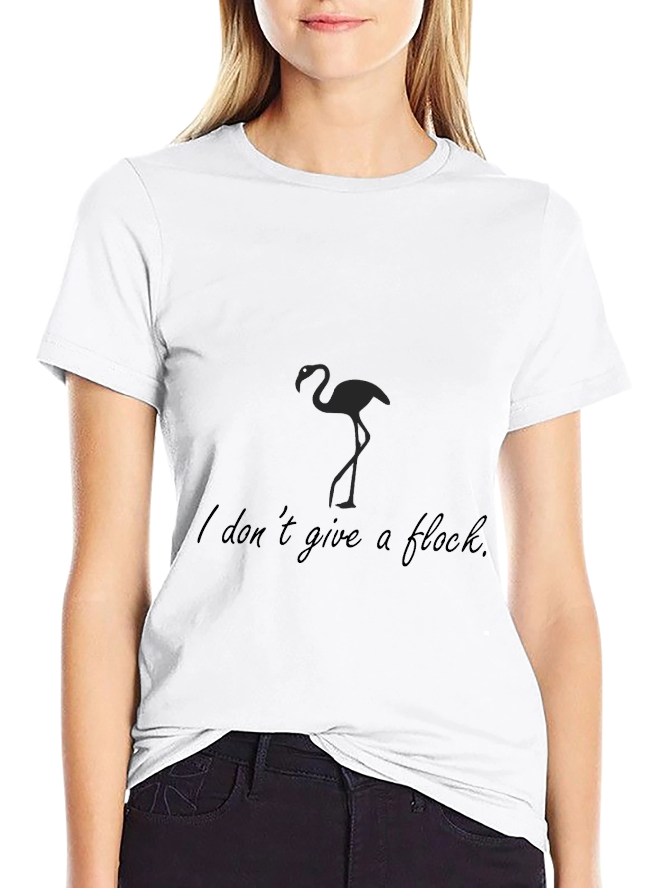 Black I Don't Give a Flock T-Shirt - Black Graphic Tee view 9