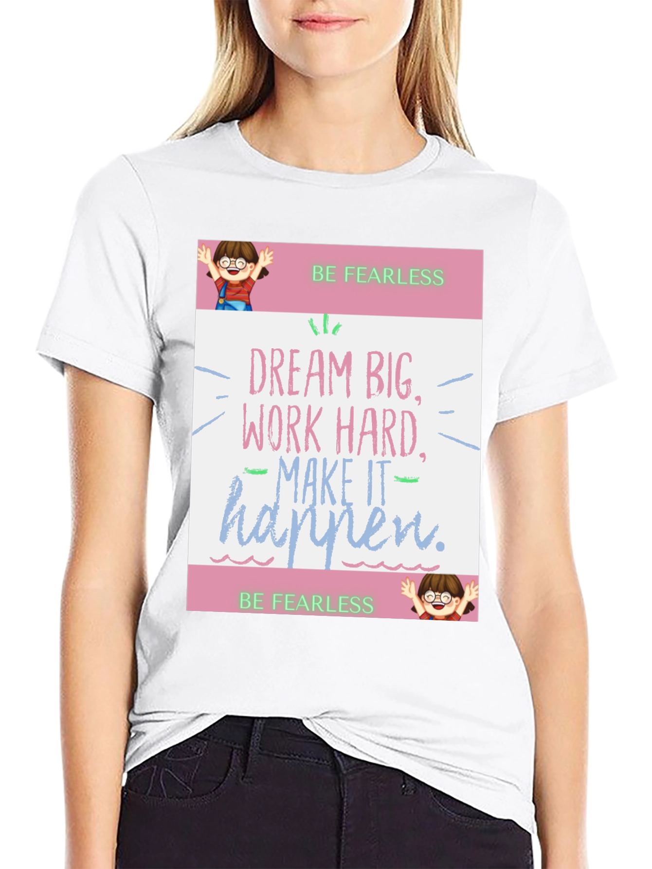Black Be Fearless Graphic Tee - Dream Big view 9