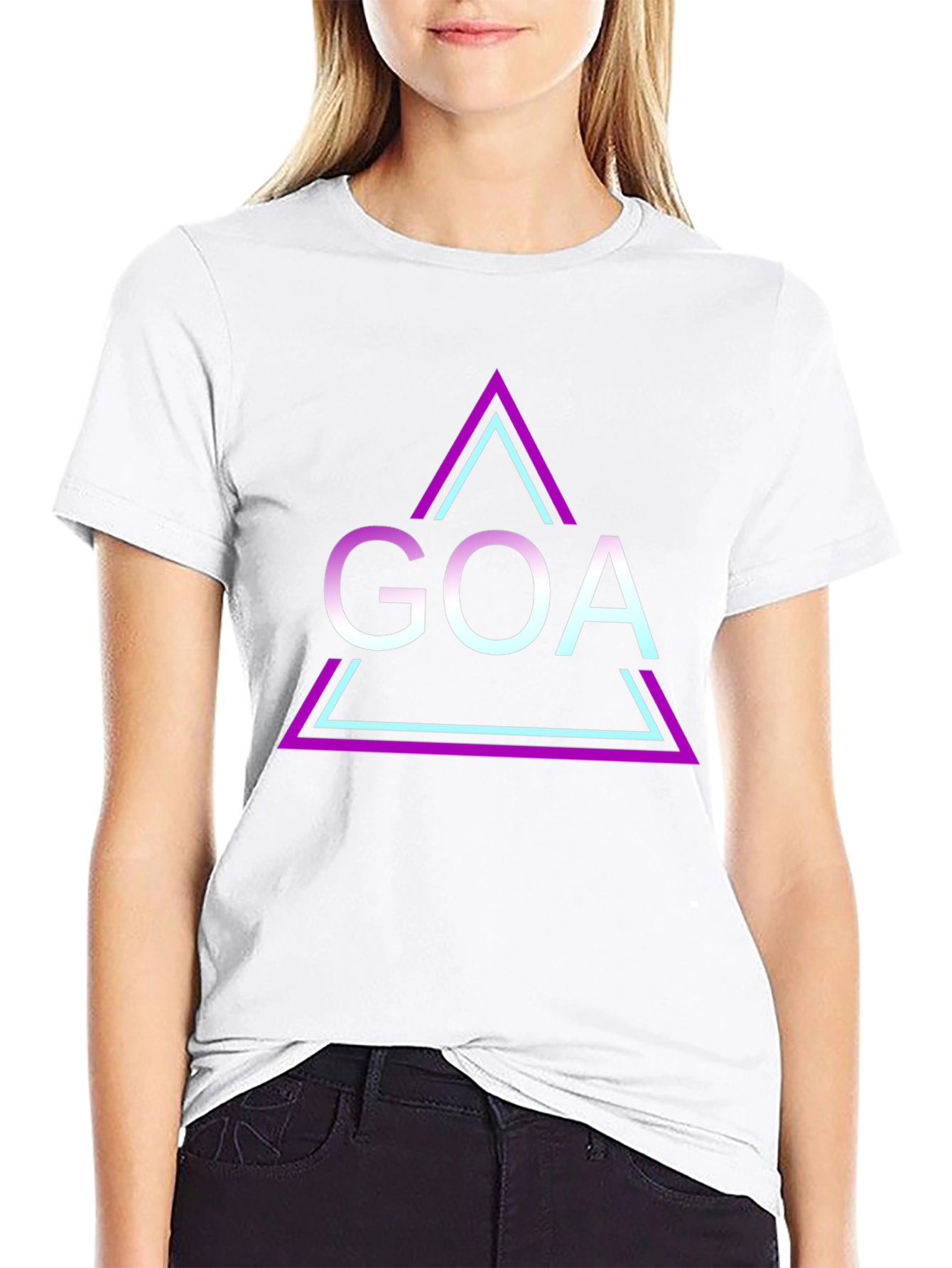 Black Goa Triangle Graphic Black T-Shirt view 9
