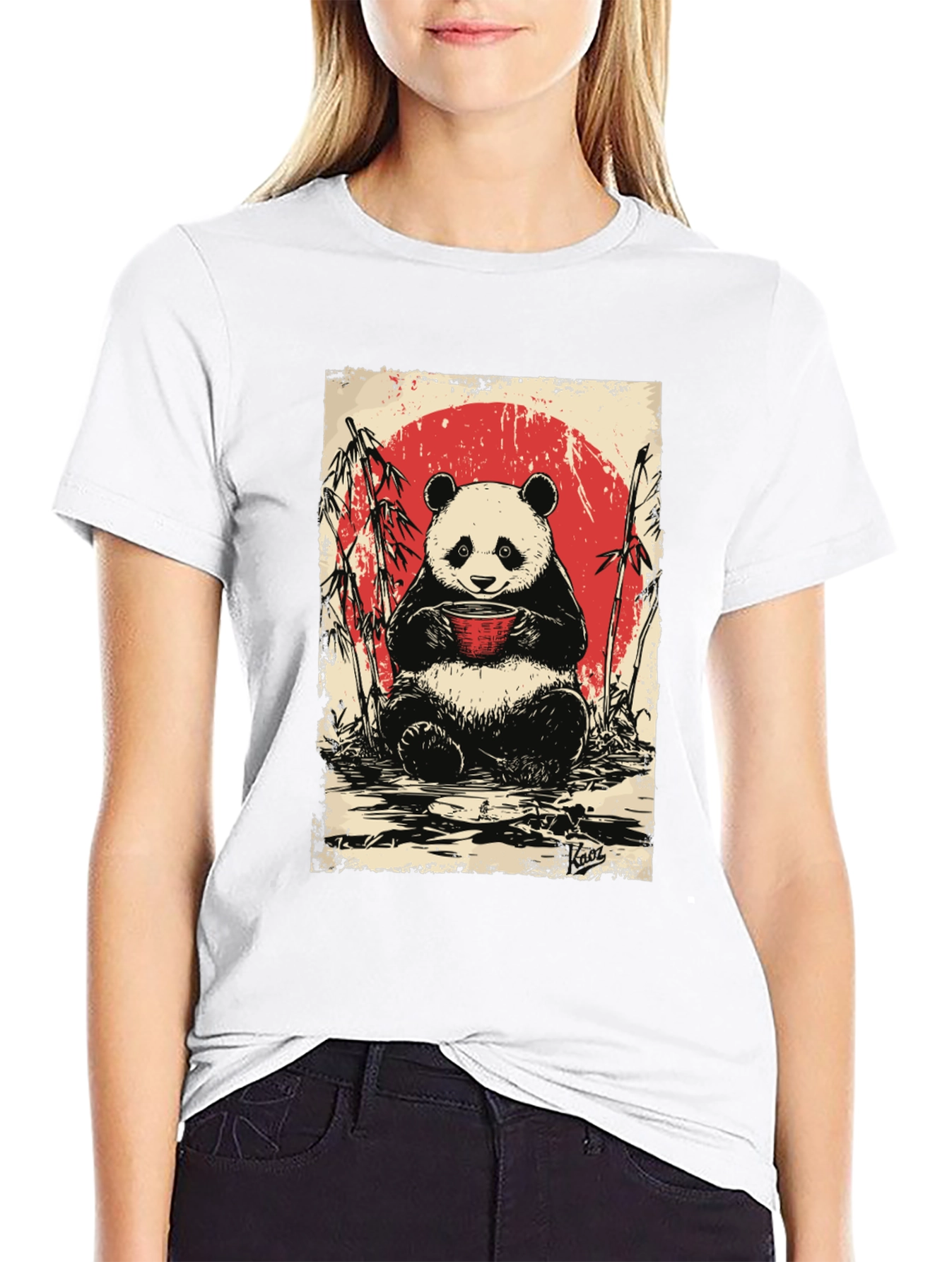 Black Panda Tea T-Shirt - Cute Asian Design view 9