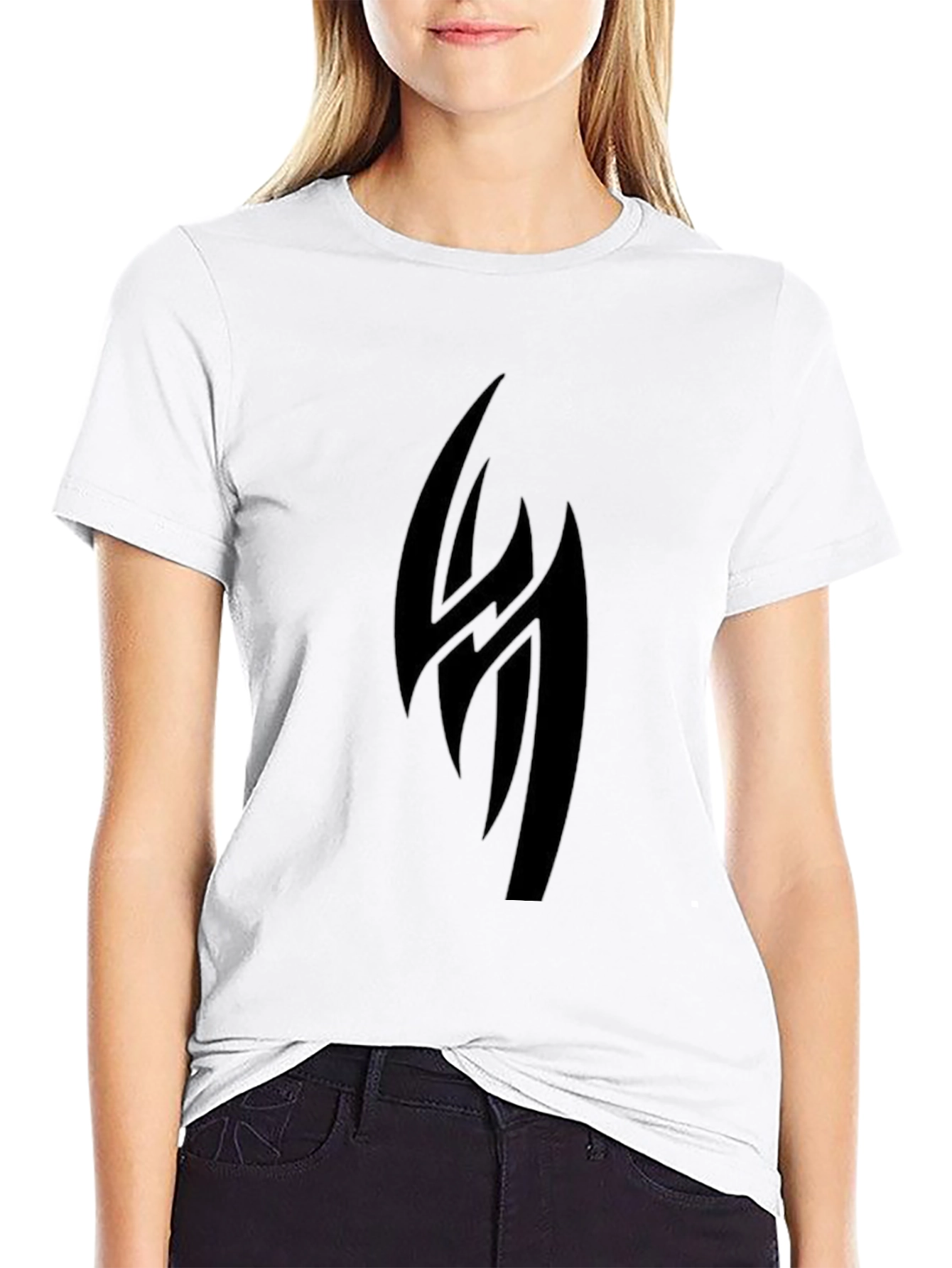 Black Black Graphic Tee - Tribal Design view 9