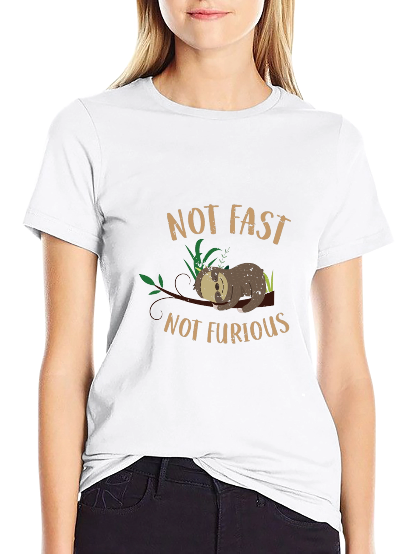 Black Not Fast Not Furious Sloth Graphic Tee - Black view 9