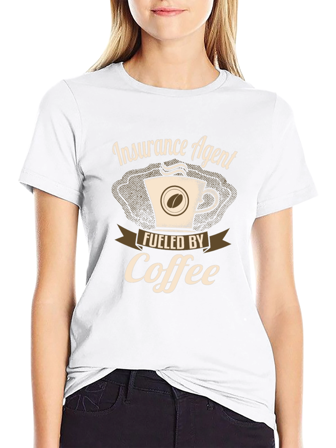 Black Insurance Agent Fueled By Coffee T-Shirt view 9