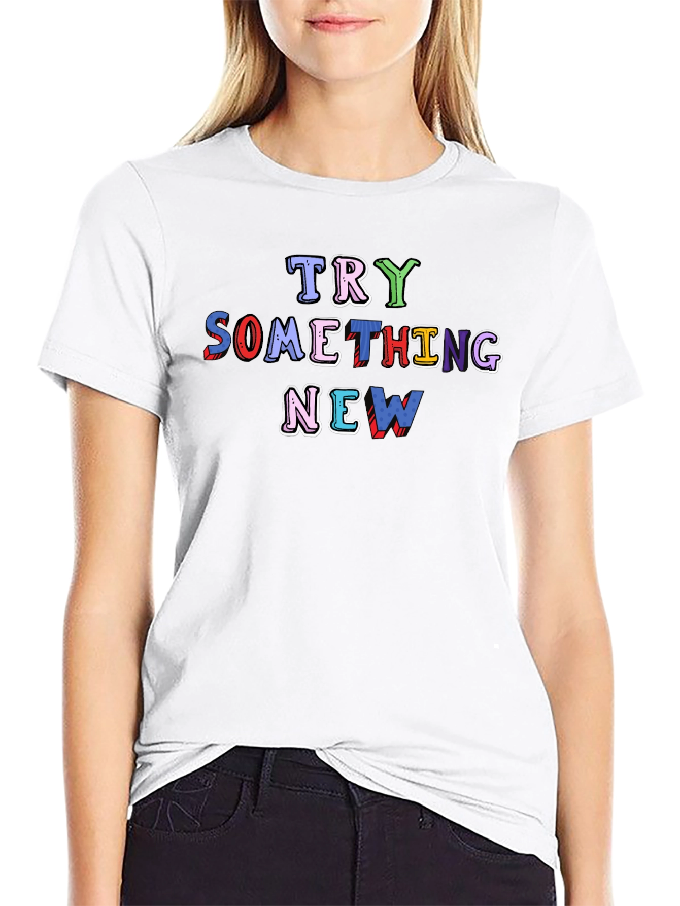 Black Try Something New Graphic Black Tee view 9