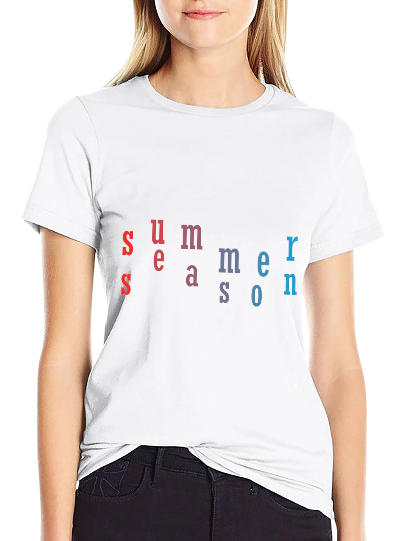 Black Summer Season T-Shirt - Unique Letter Design view 9