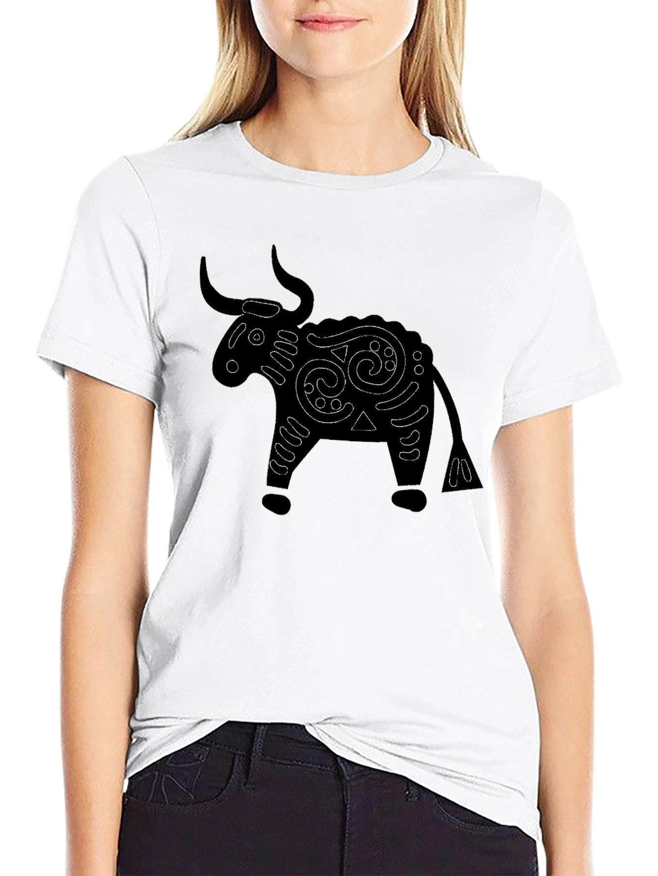 Black Black Bull Graphic Tee - Unique Design view 9