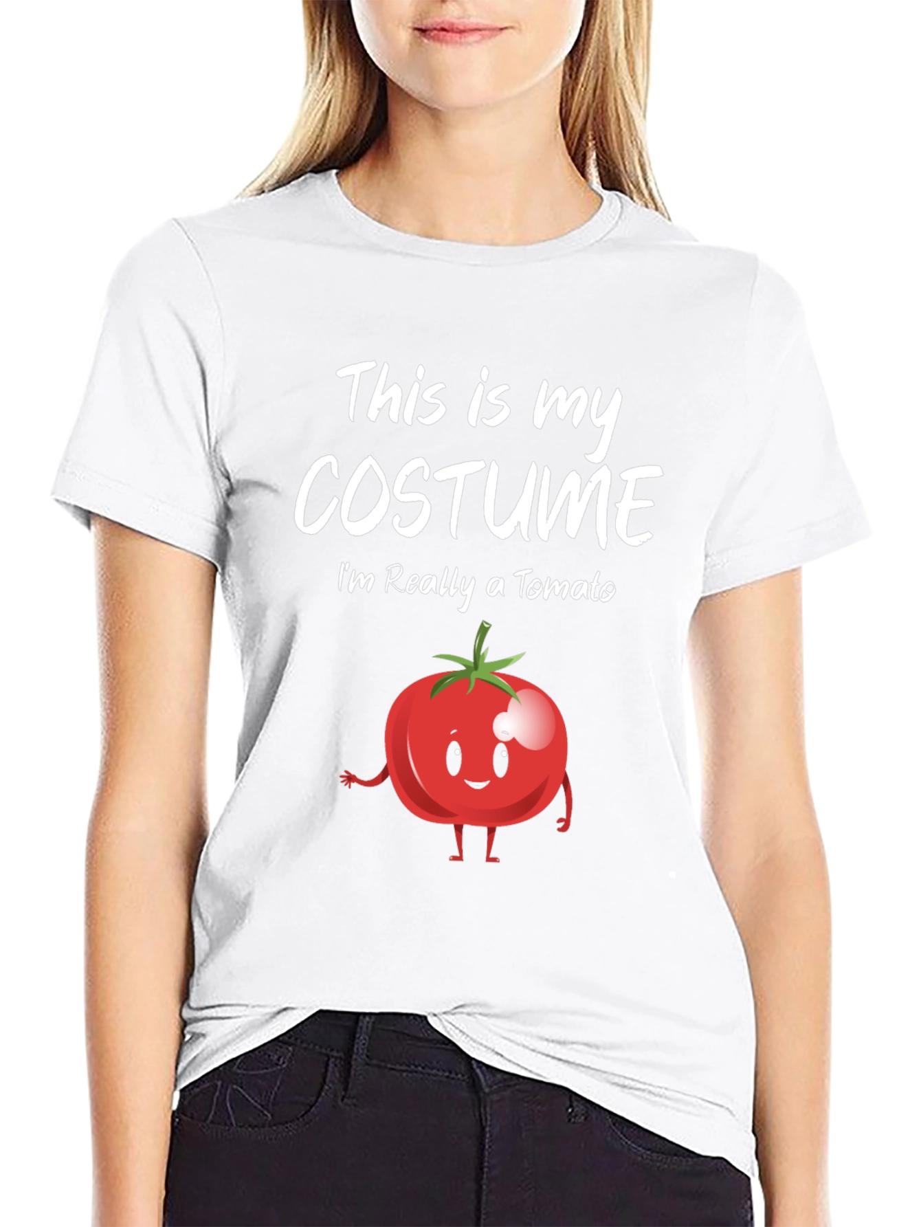 Black Funny Tomato Costume T-Shirt view 9