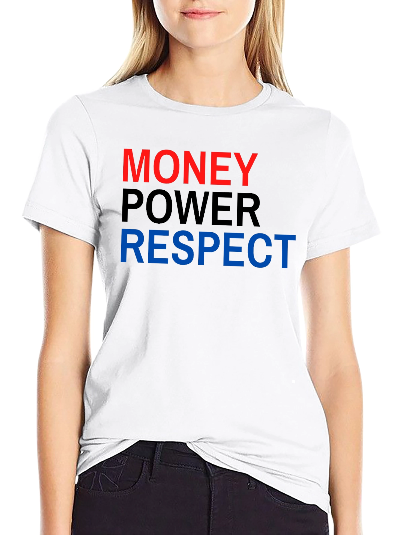 Black Money Power Respect Graphic Tee view 9