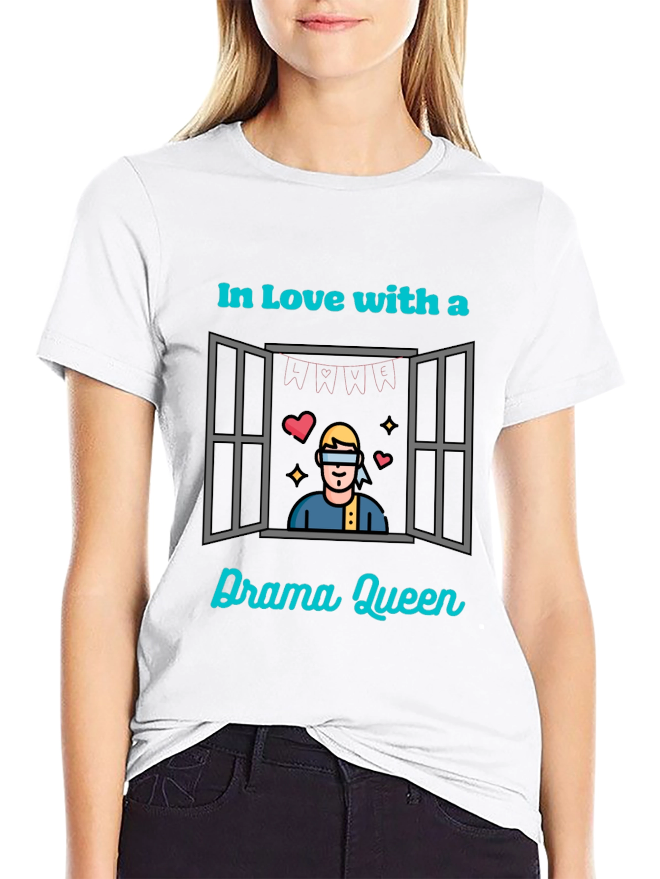 Black In Love With a Drama Queen T-Shirt view 9