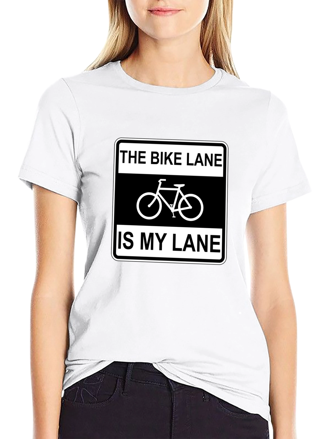 Black Bike Lane is My Lane T-Shirt - Cycling Enthusiast Tee view 9