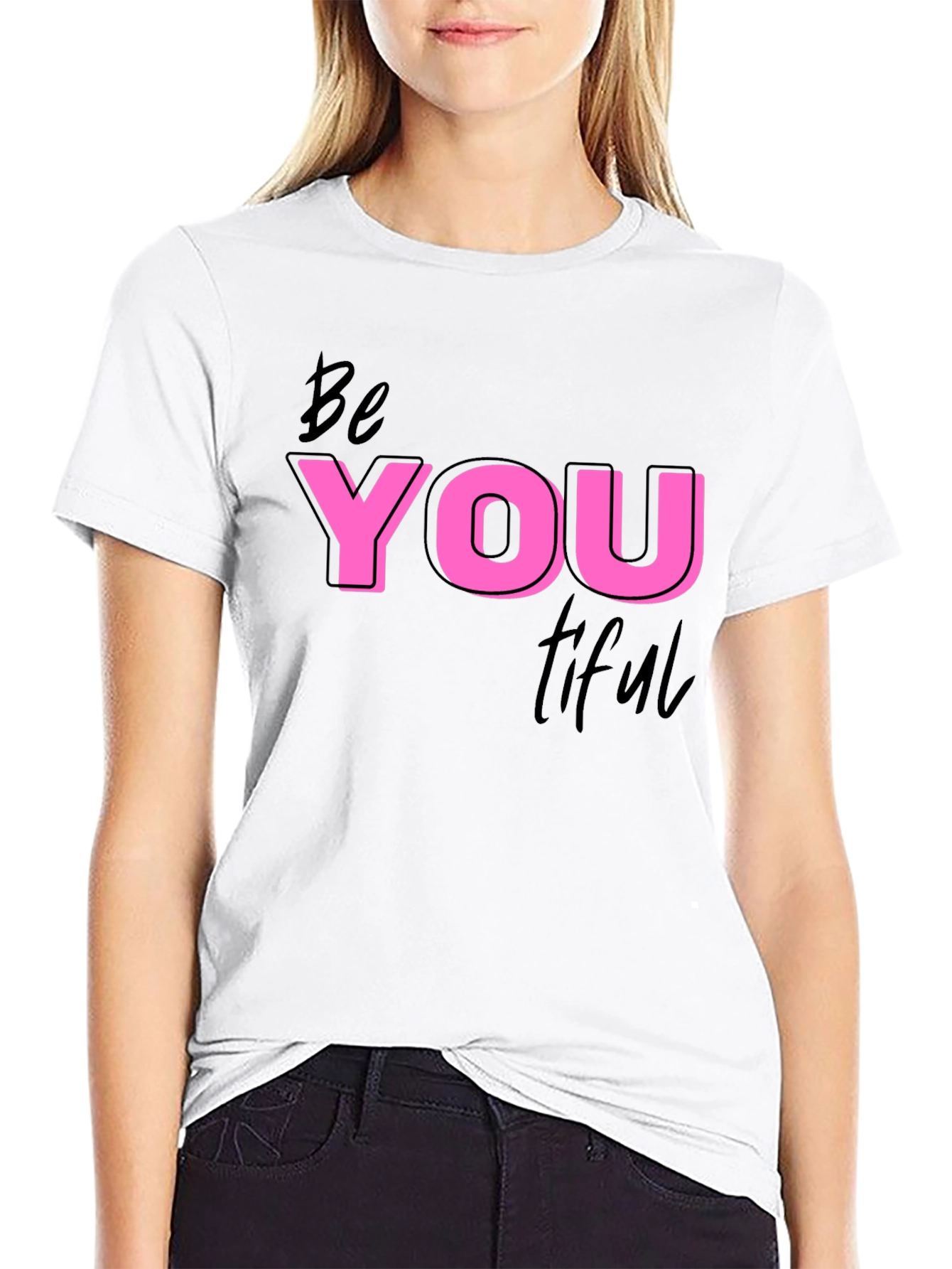 Black Be You Tiful Black Graphic Tee view 9