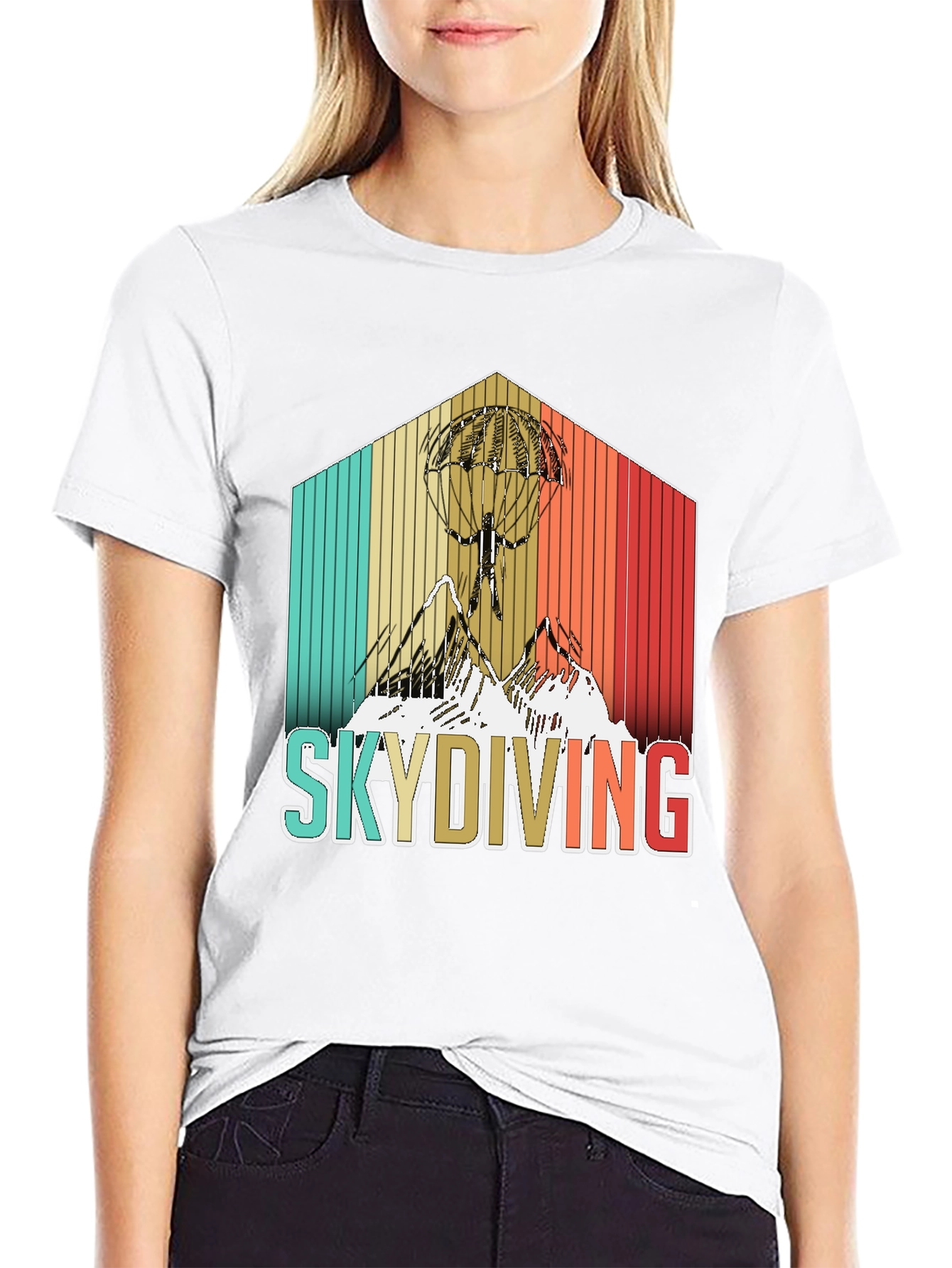 Black Retro Skydiving T-Shirt - Vintage Style Adventure Tee view 9