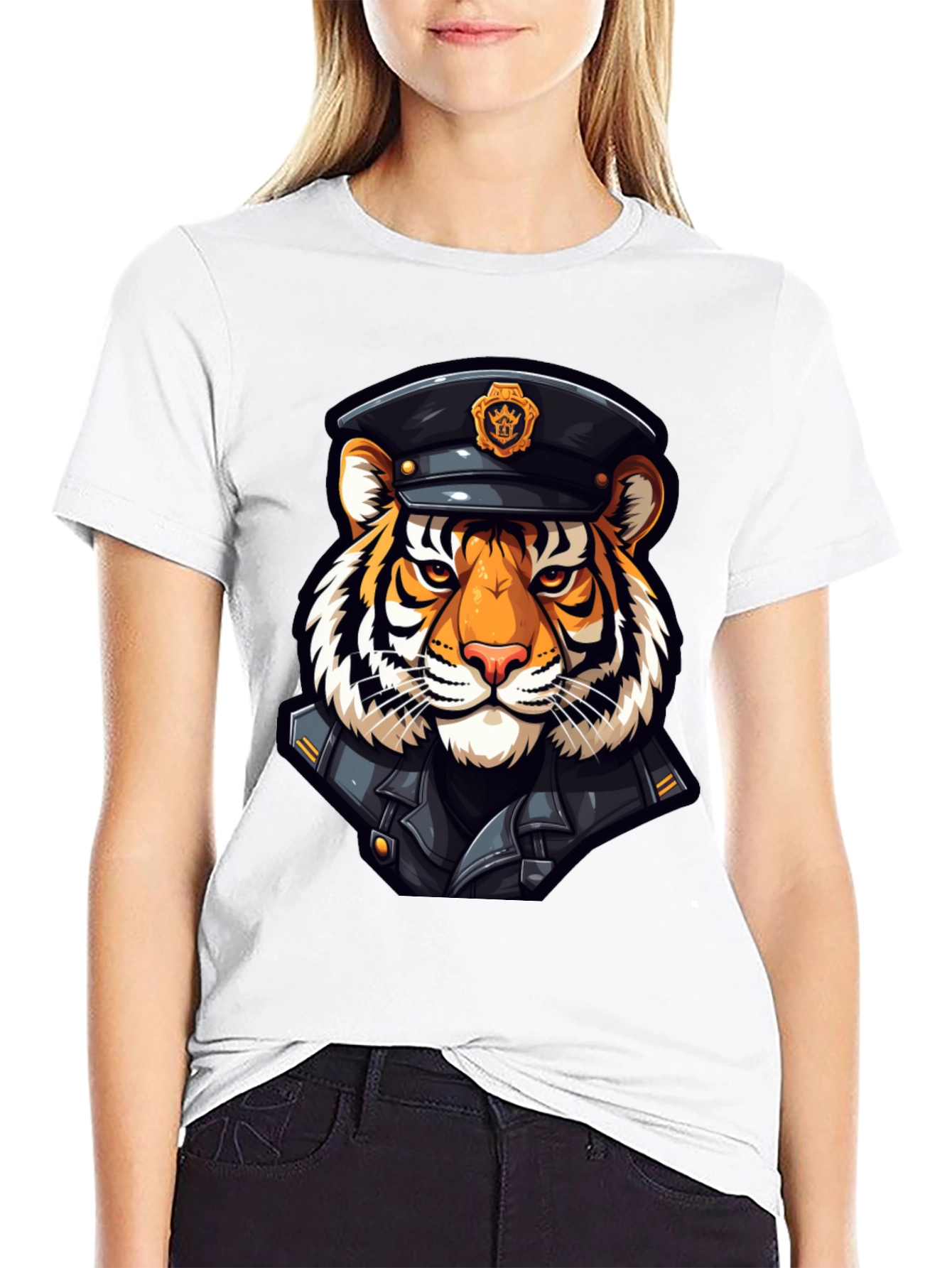 Black Tiger Officer Graphic T-Shirt view 9