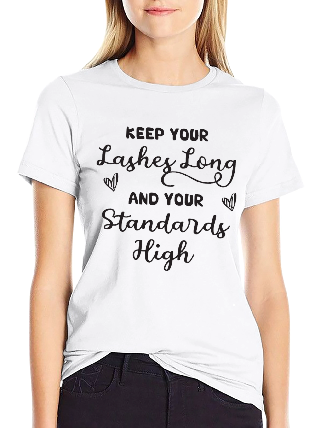 Lashes Long Standards High T-Shirt - Trendy Graphic Tee - 9