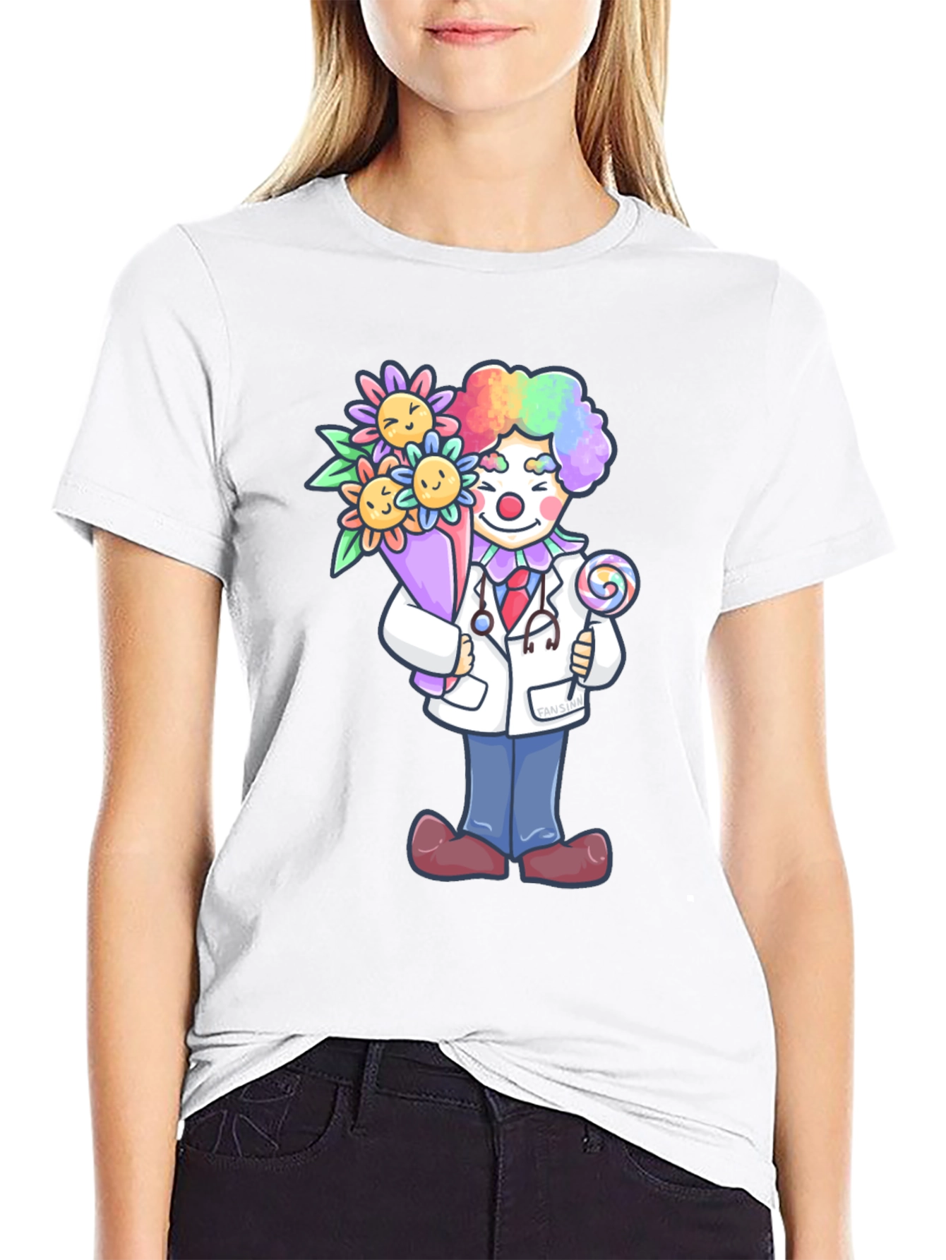 Black Clown Doctor Graphic Tee - Funny Medical Shirt view 9