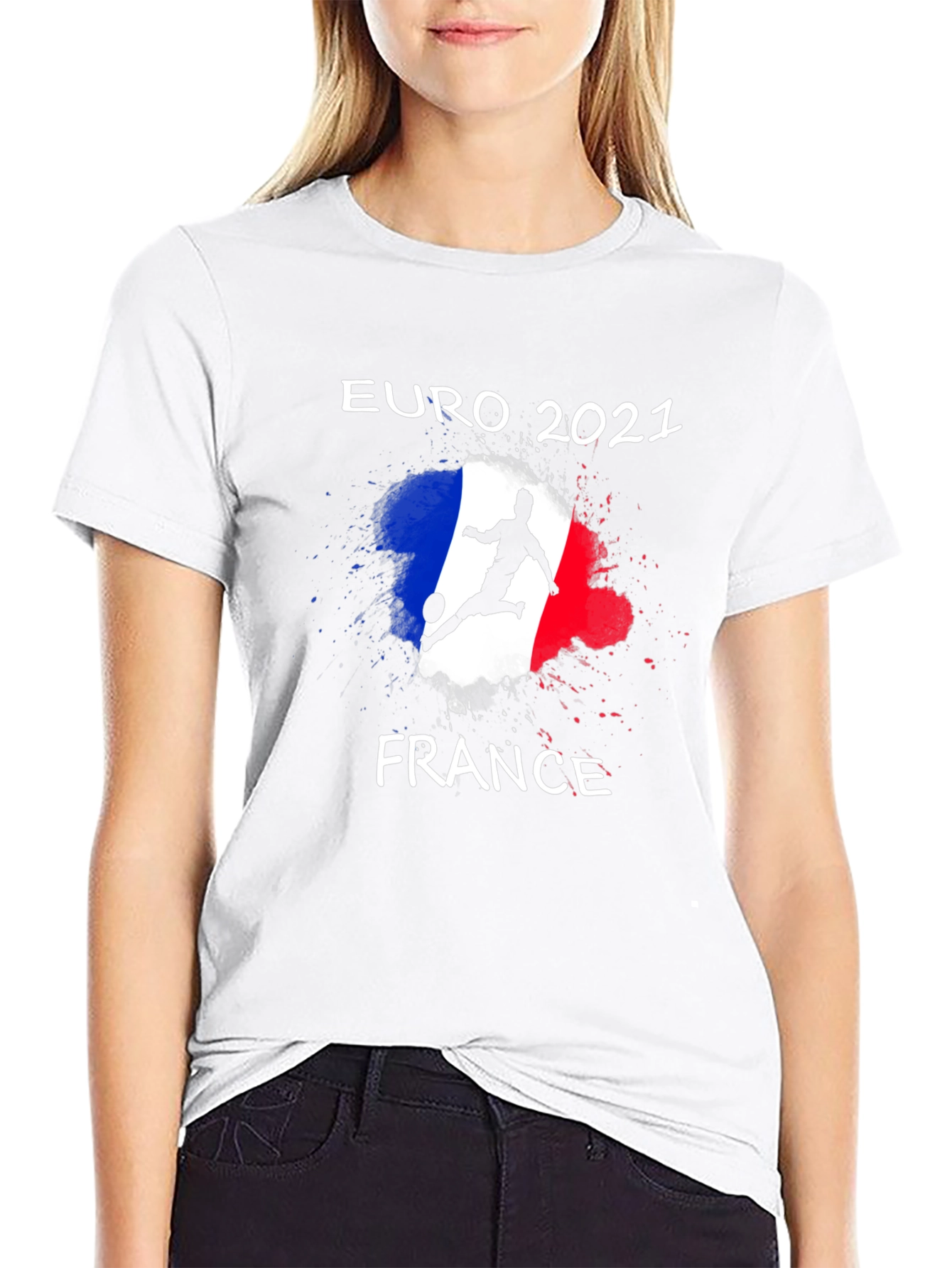 Black Euro 2021 France Soccer T-Shirt view 9