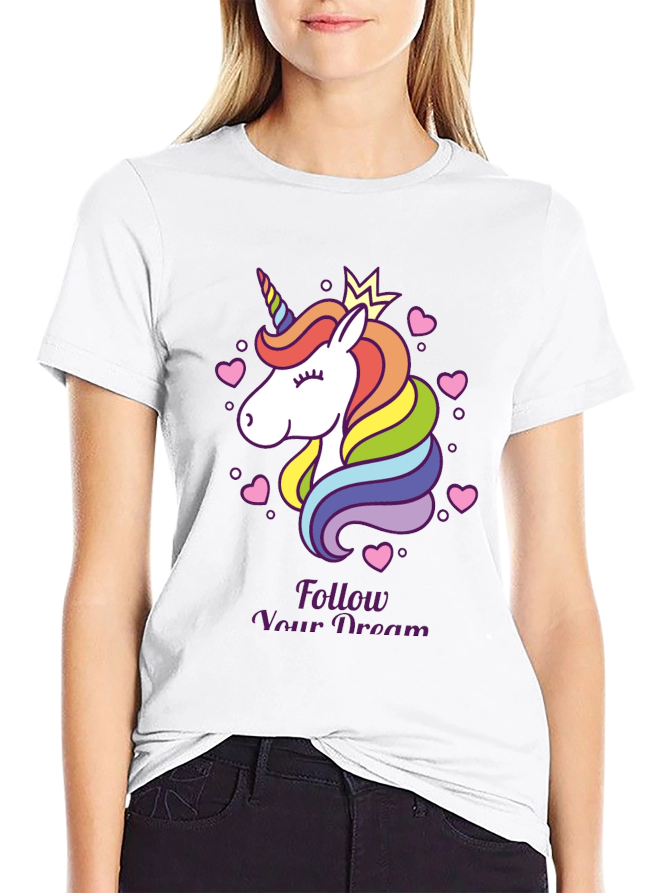 Black Unicorn Dream T-Shirt - Follow Your Dreams Tee view 9