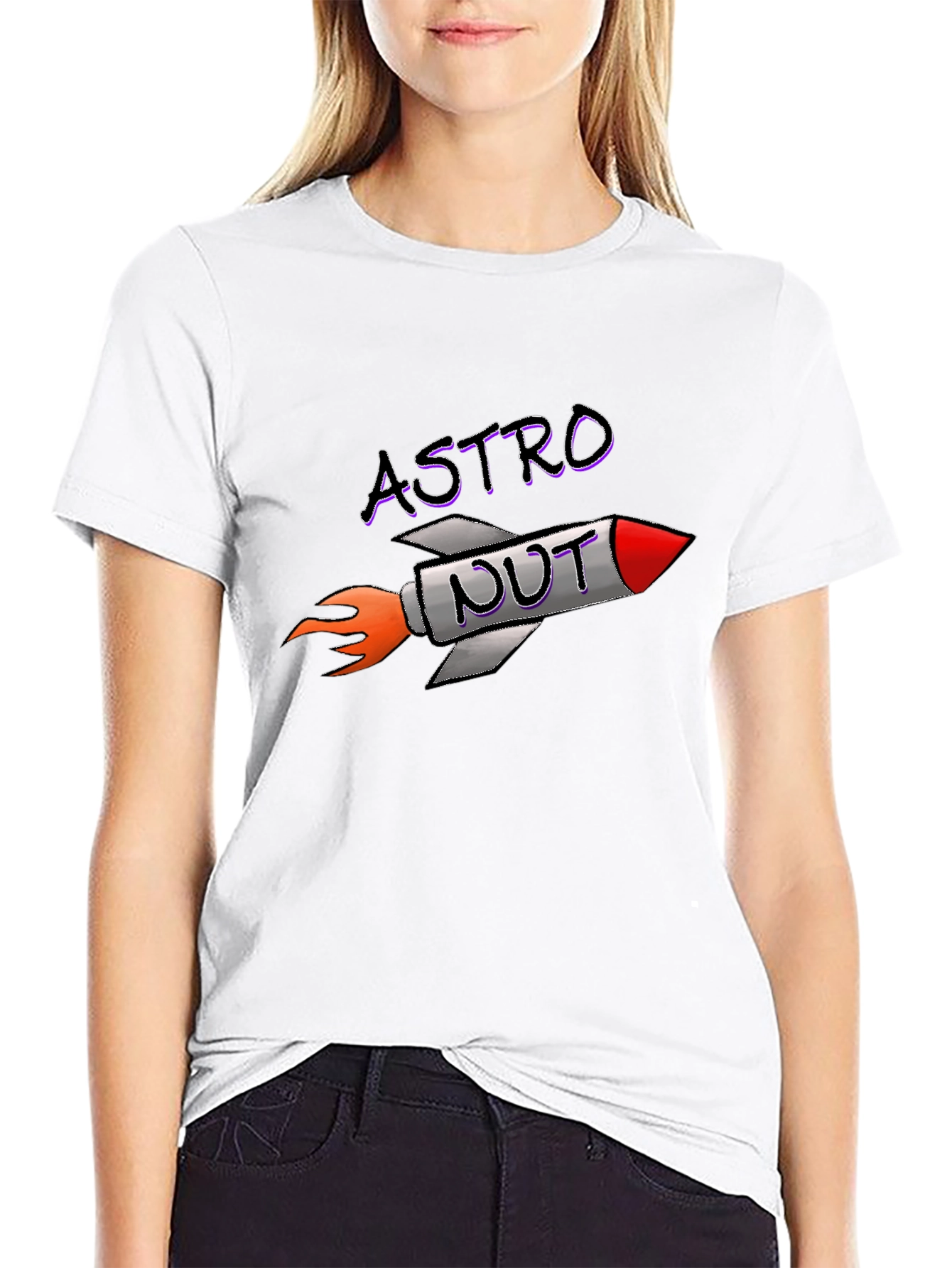 Black Astro Nut T-Shirt - Rocket Space Humor Tee view 9