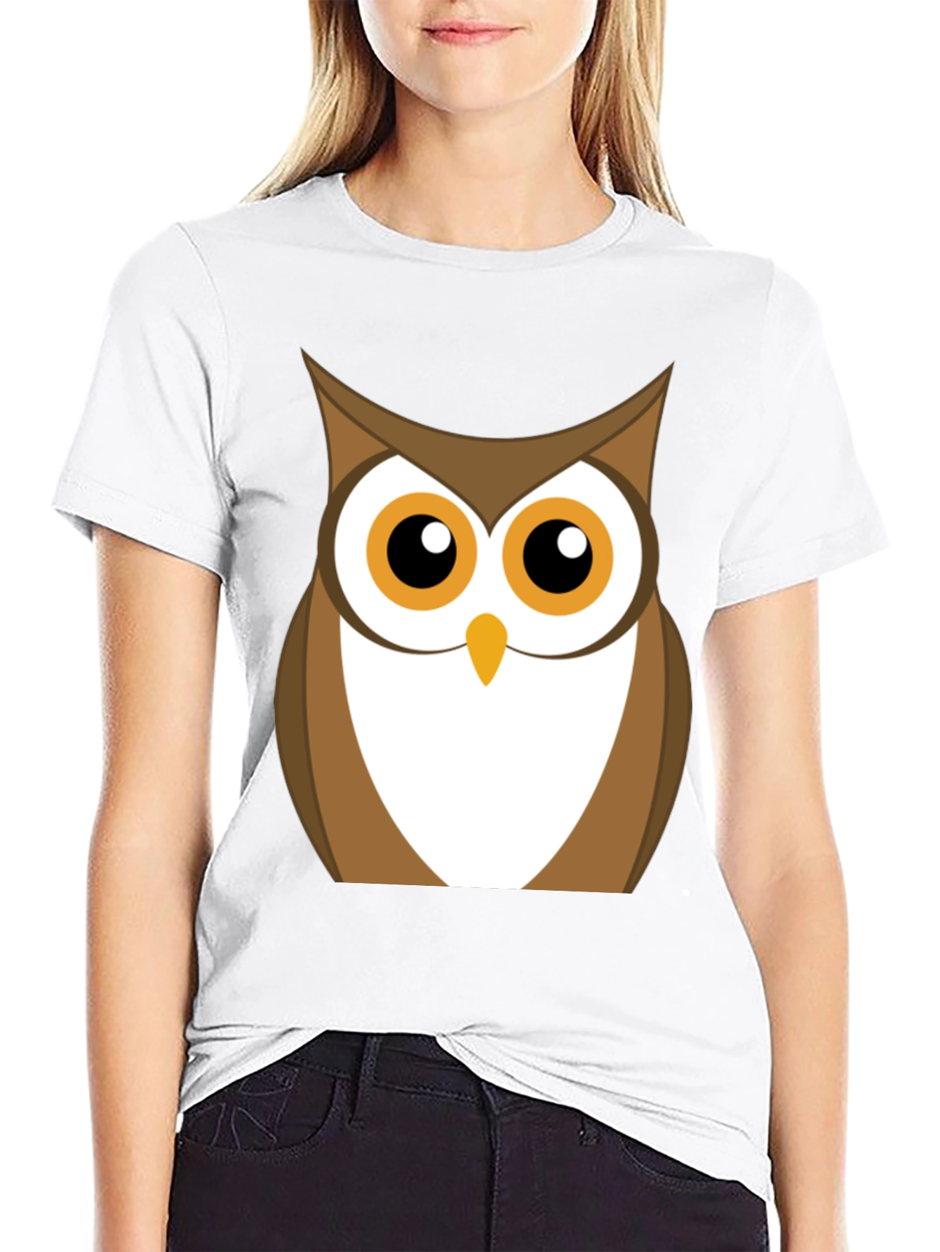 Black Owl Graphic Print Black T-Shirt view 9