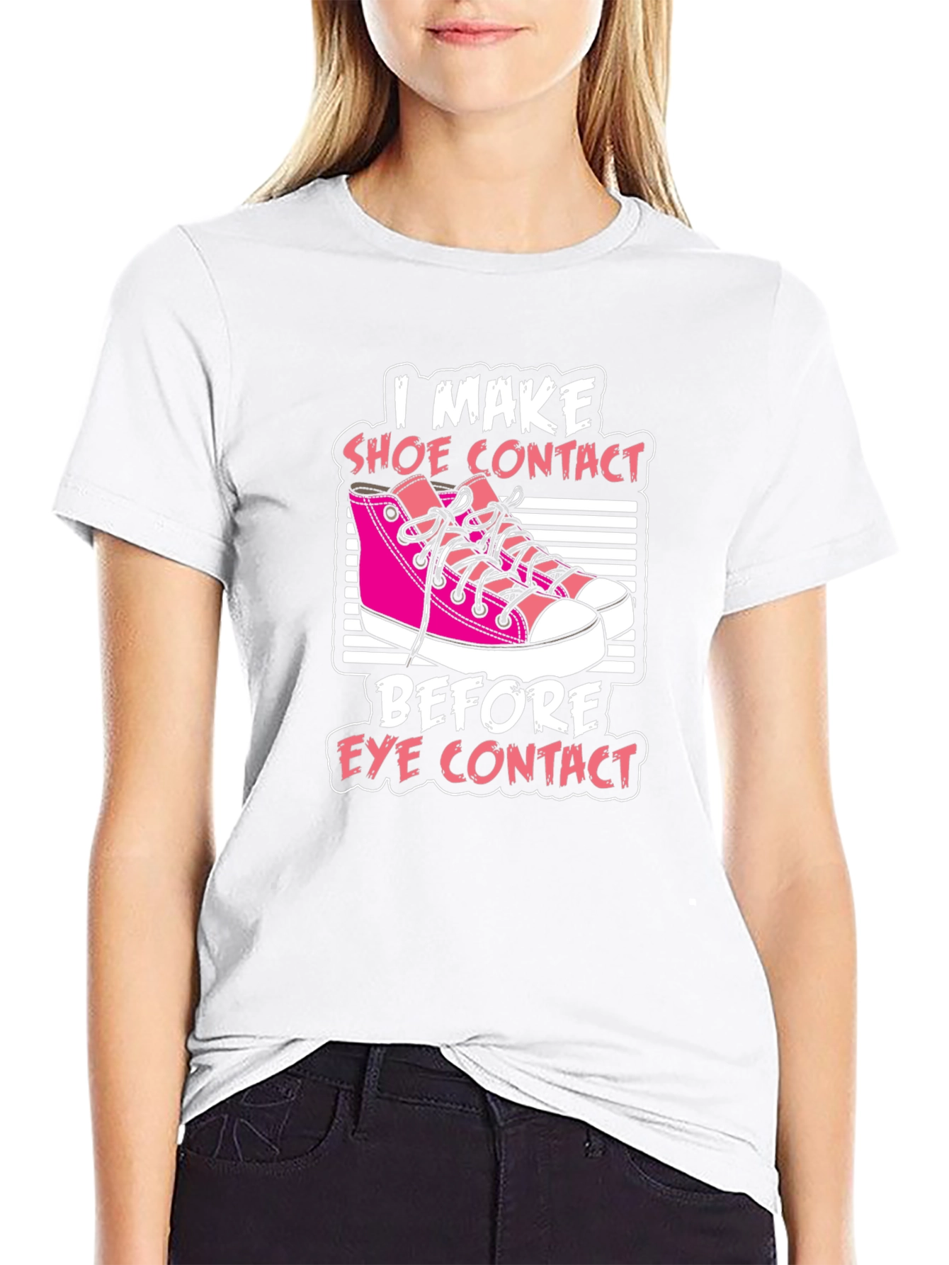 Black I Make Shoe Contact T-Shirt view 9