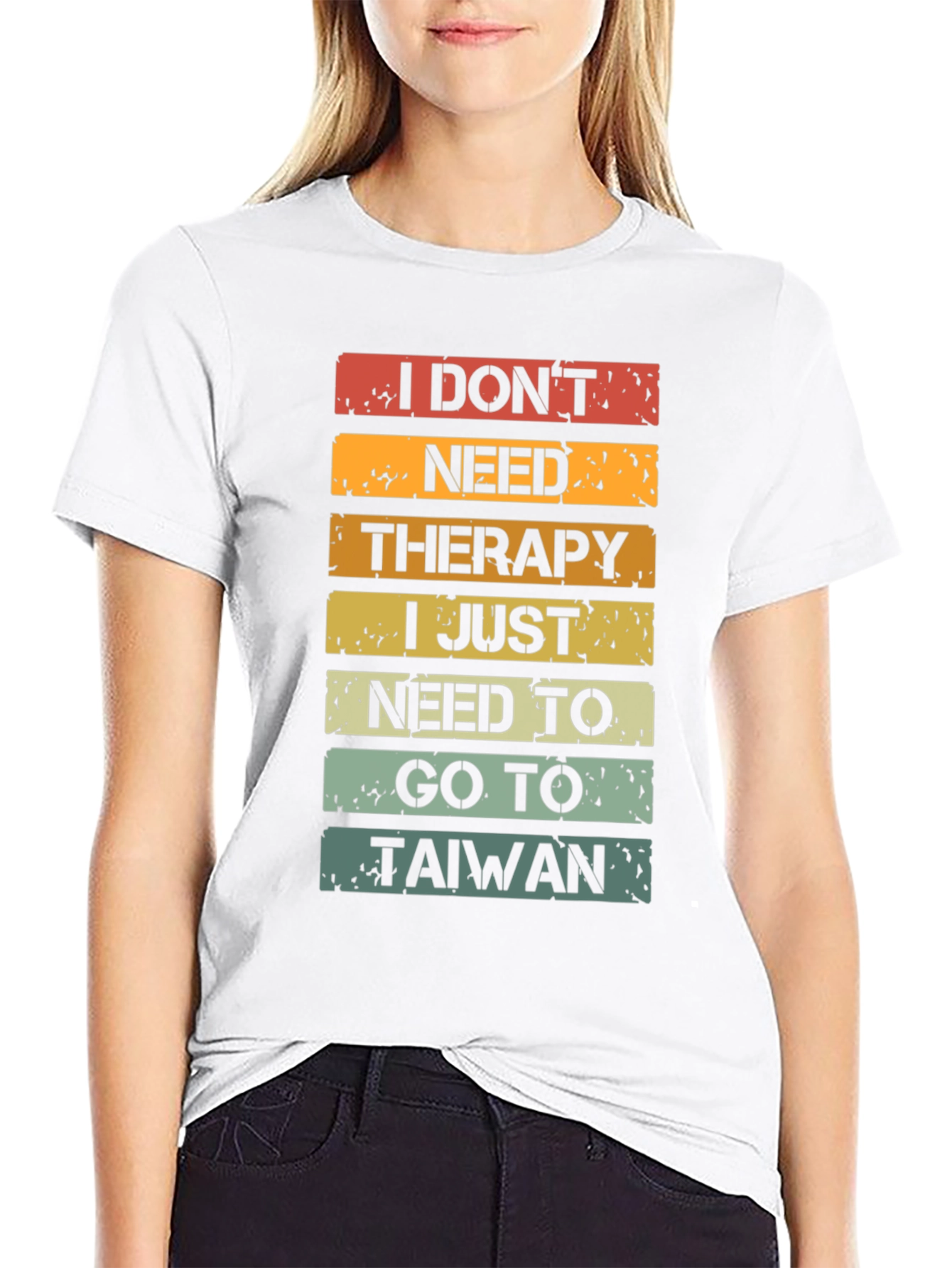 Black I Don't Need Therapy T-Shirt - Taiwan Travel Shirt view 9