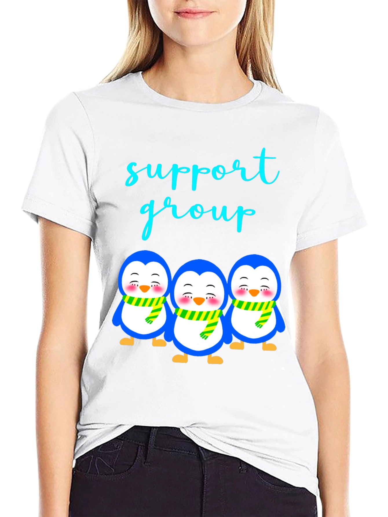 Black Penguin Support Group T-Shirt view 9