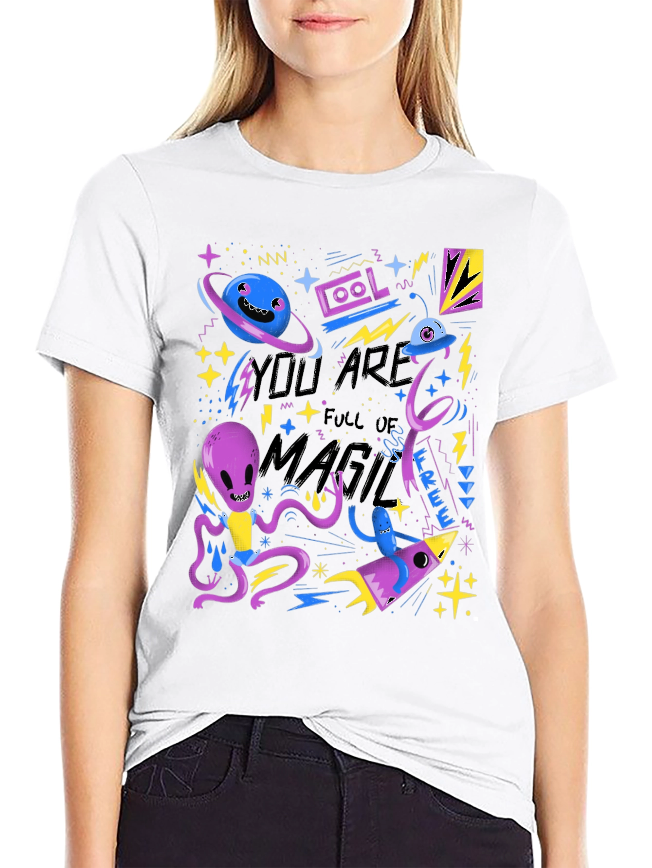 Black Cool You Are Full of Magic Graphic T-Shirt view 9