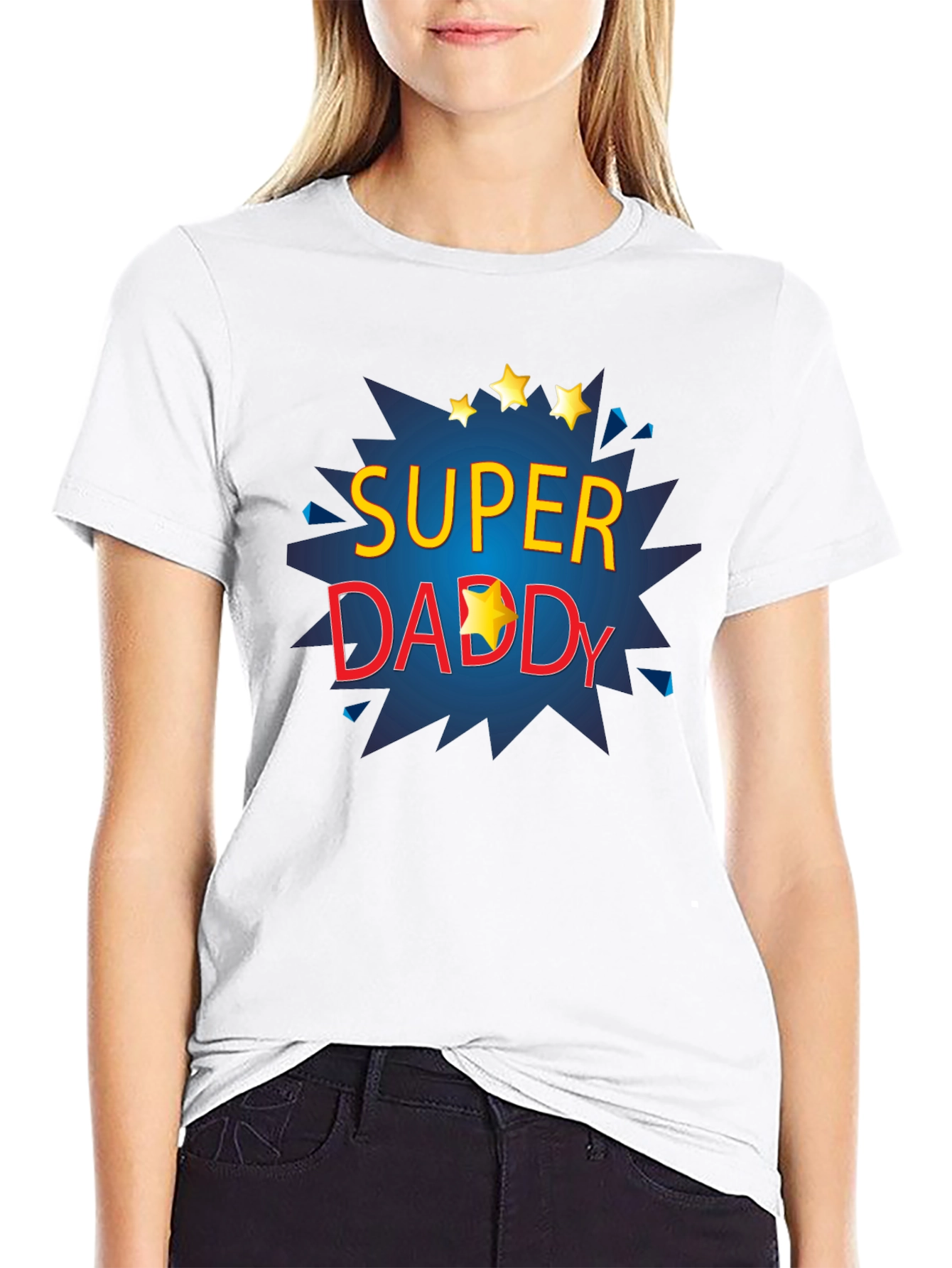 Black Super Daddy T-Shirt - Father's Day Gift view 9