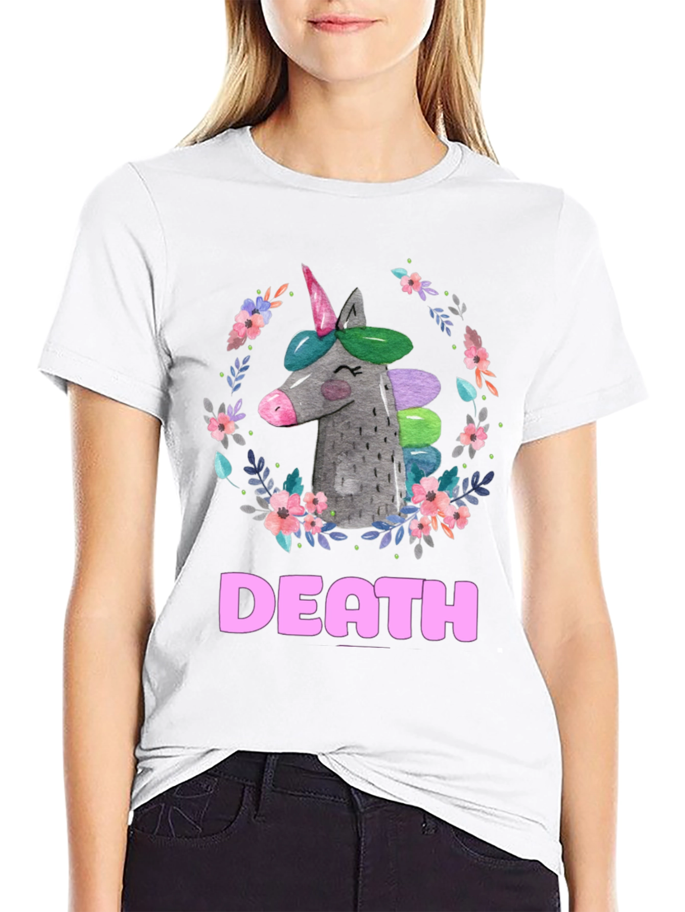Black Unicorn Death Graphic Tee - Humor & Dark Humor view 9