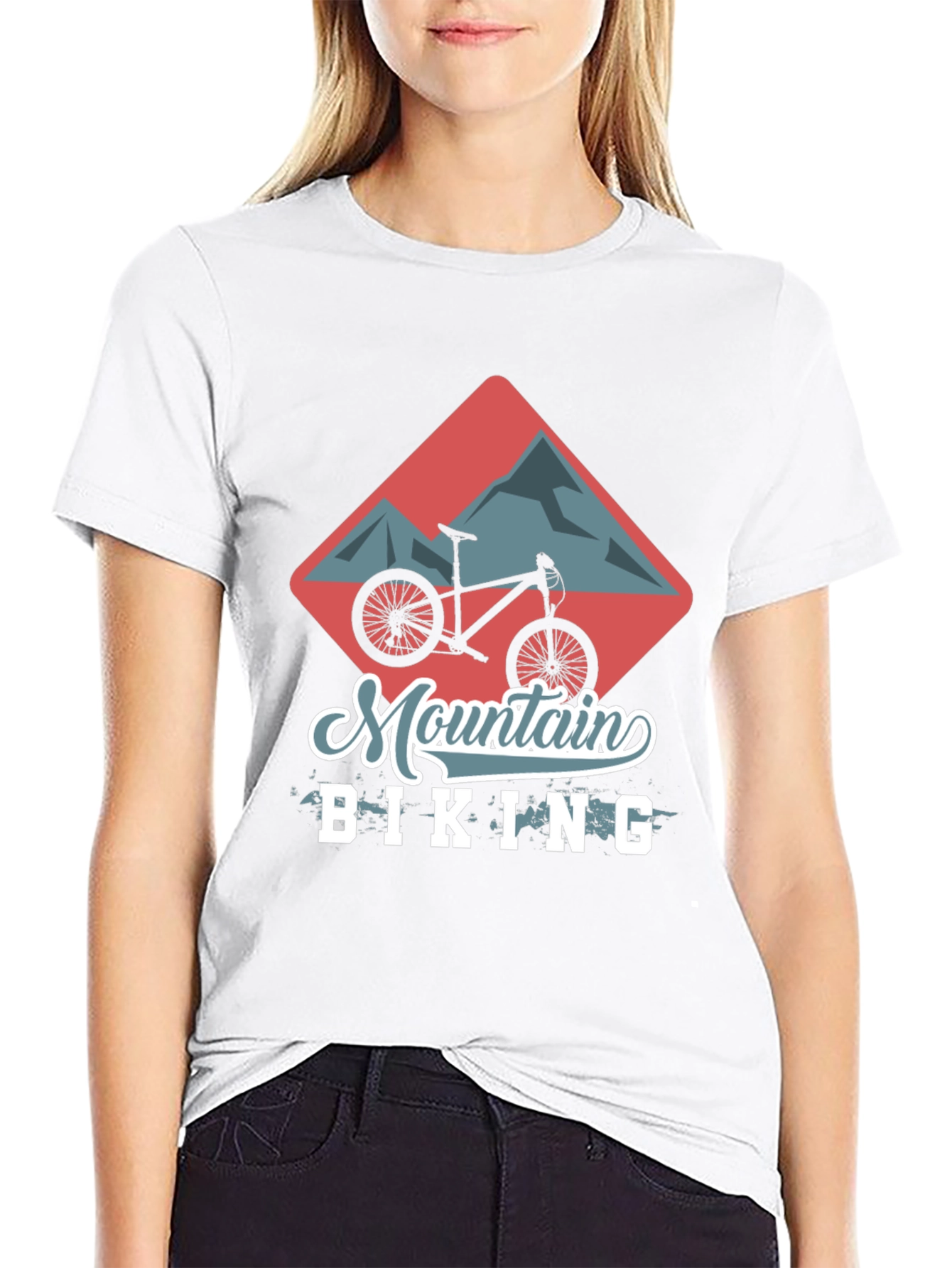 Black Mountain Biking Graphic Tee - Black view 9