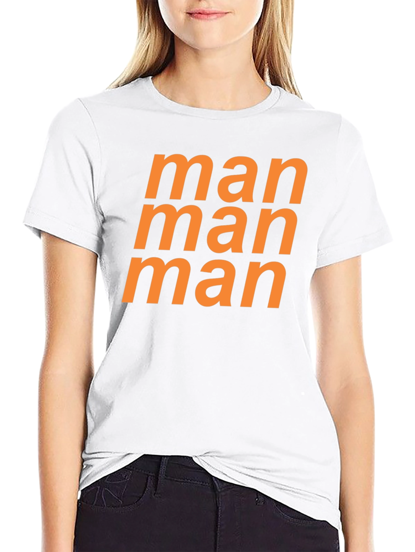 Black Man Graphic Tee - Bold Orange Print view 9