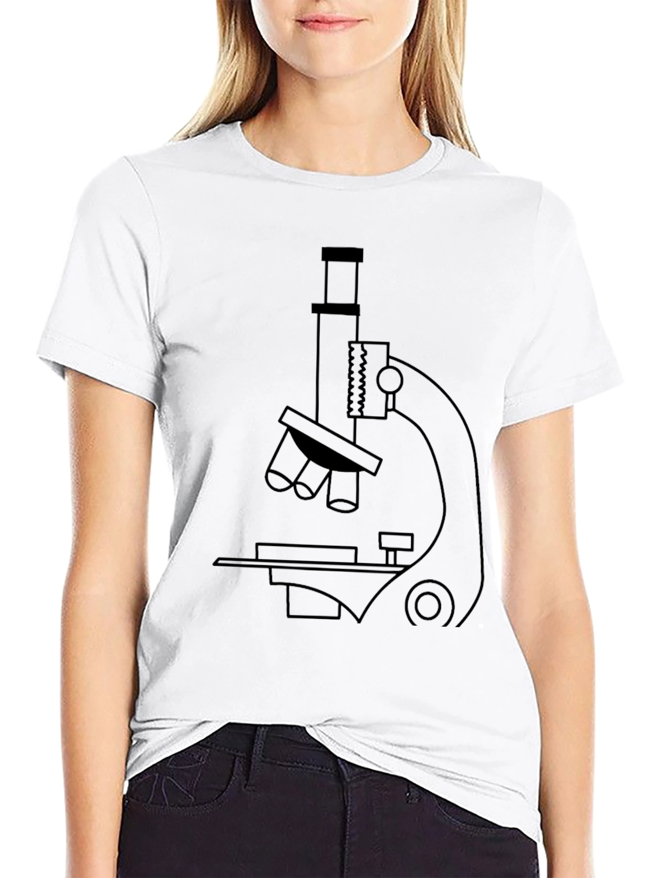 Black Microscope Graphic Print T-Shirt - Science Tee view 9