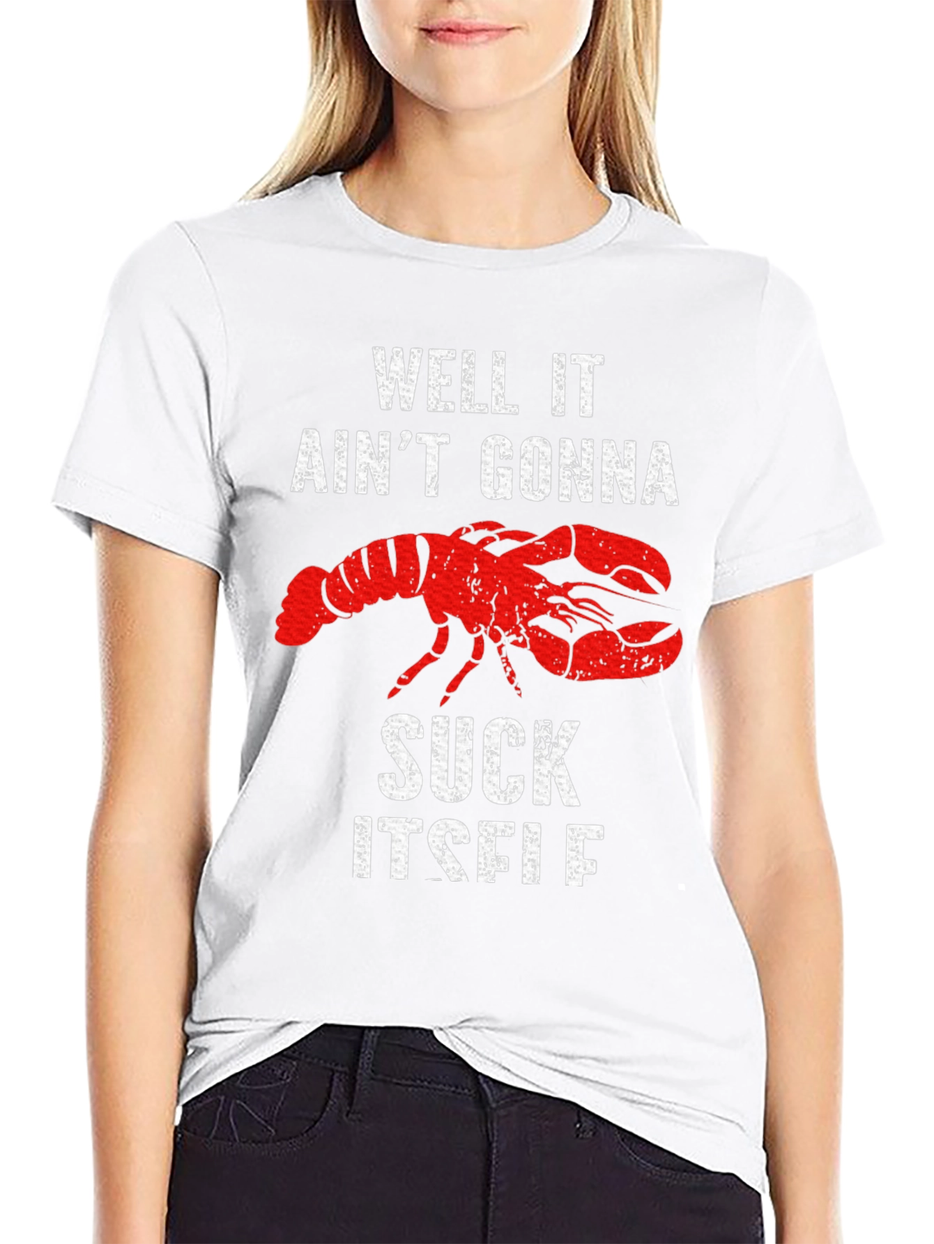 Black Well It Ain't Gonna Suck Itself Lobster Graphic Tee view 9