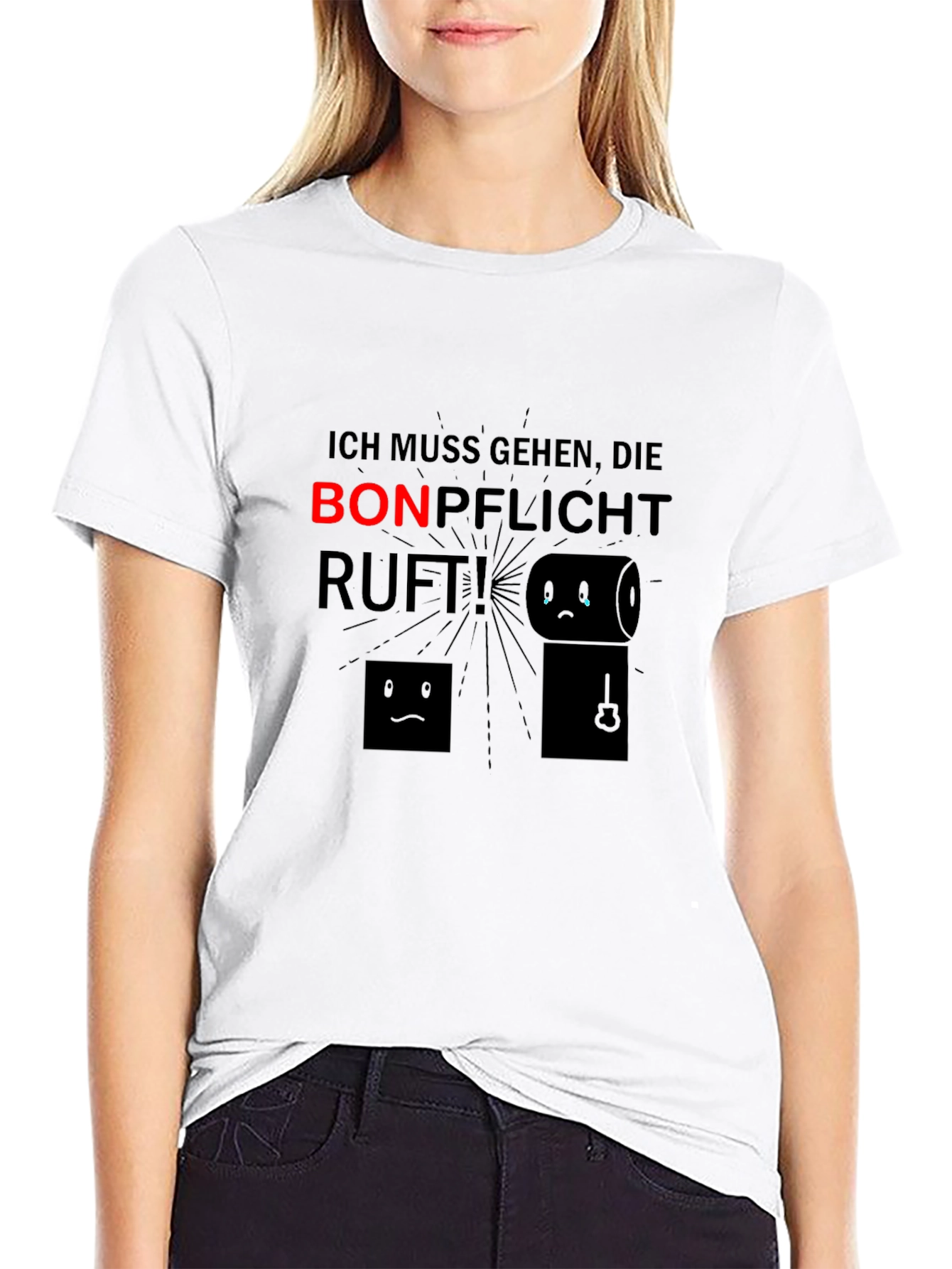 Black Ich Muss Gehen T-Shirt - Bonpflicht Ruft! Funny Toilet Humor Tee view 9