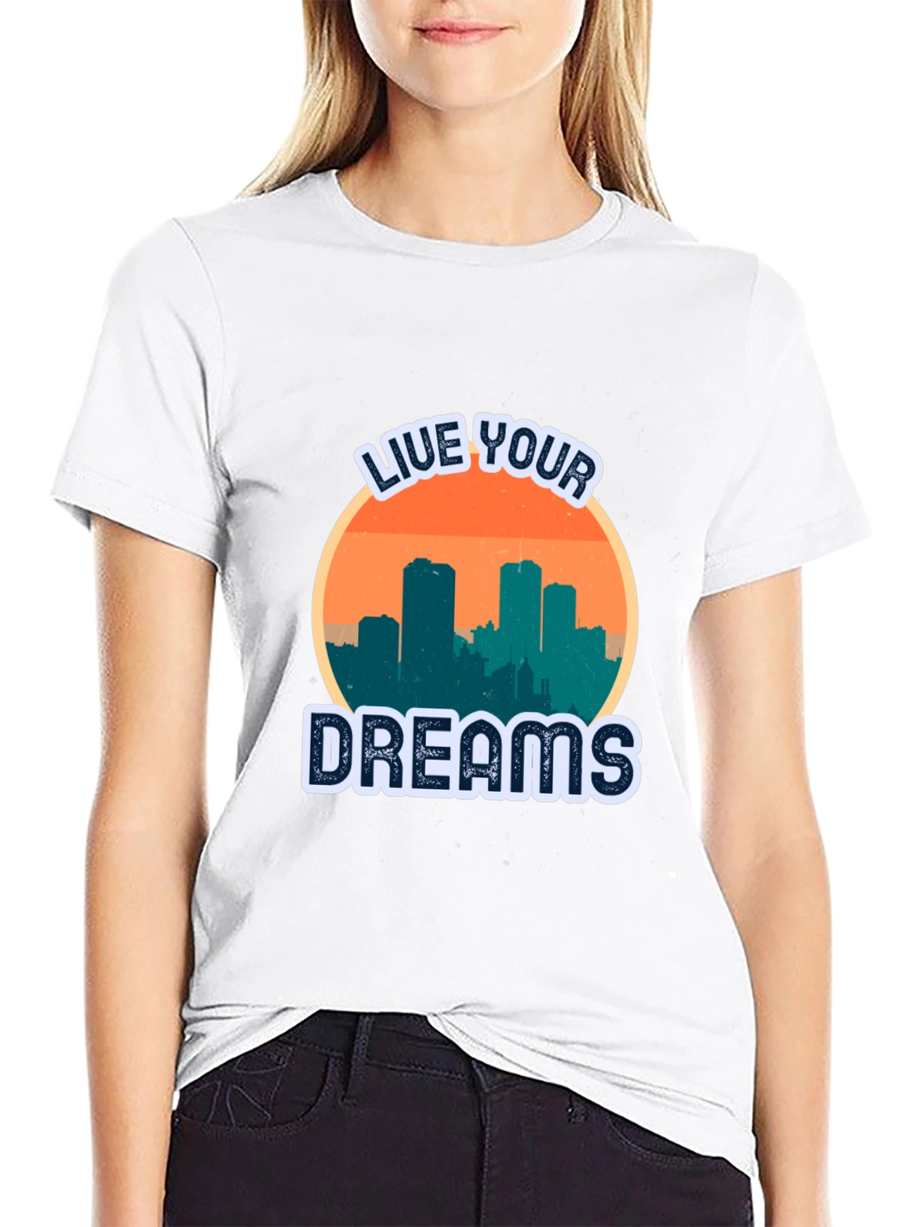 Black Live Your Dreams Graphic T-Shirt view 9