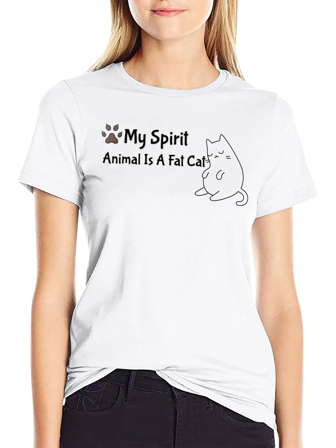 Black My Spirit Animal Is A Fat Cat T-Shirt view 9