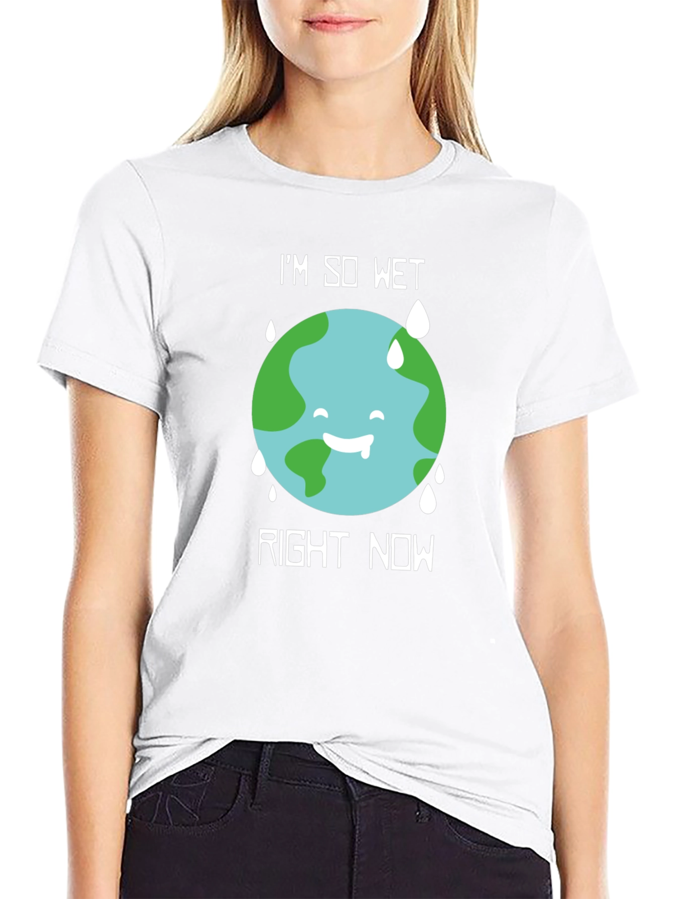 Black I'm So Wet Earth Graphic T-Shirt view 9