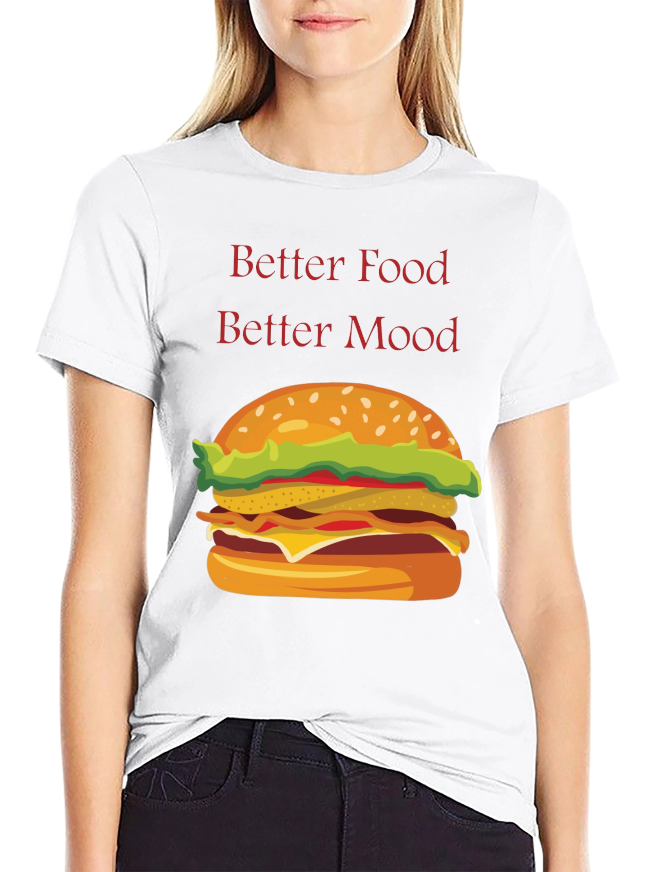 Black Better Food Better Mood T-Shirt view 9